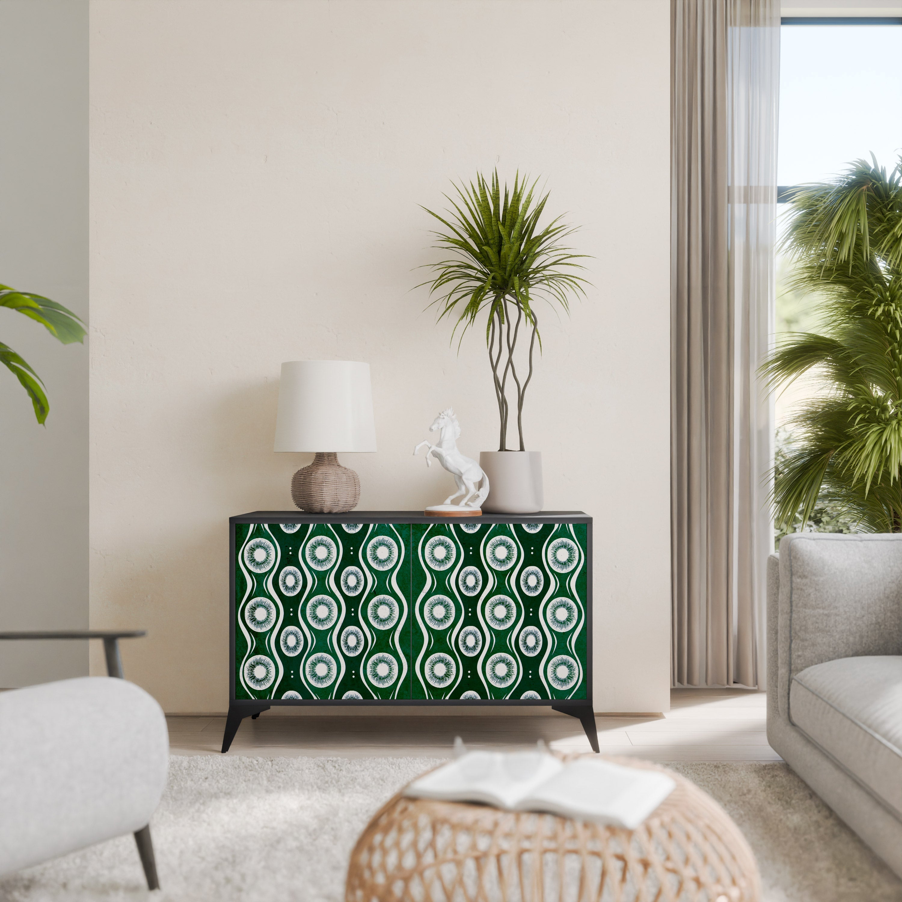 Buffet 2 portes GREEN EYES finition noire