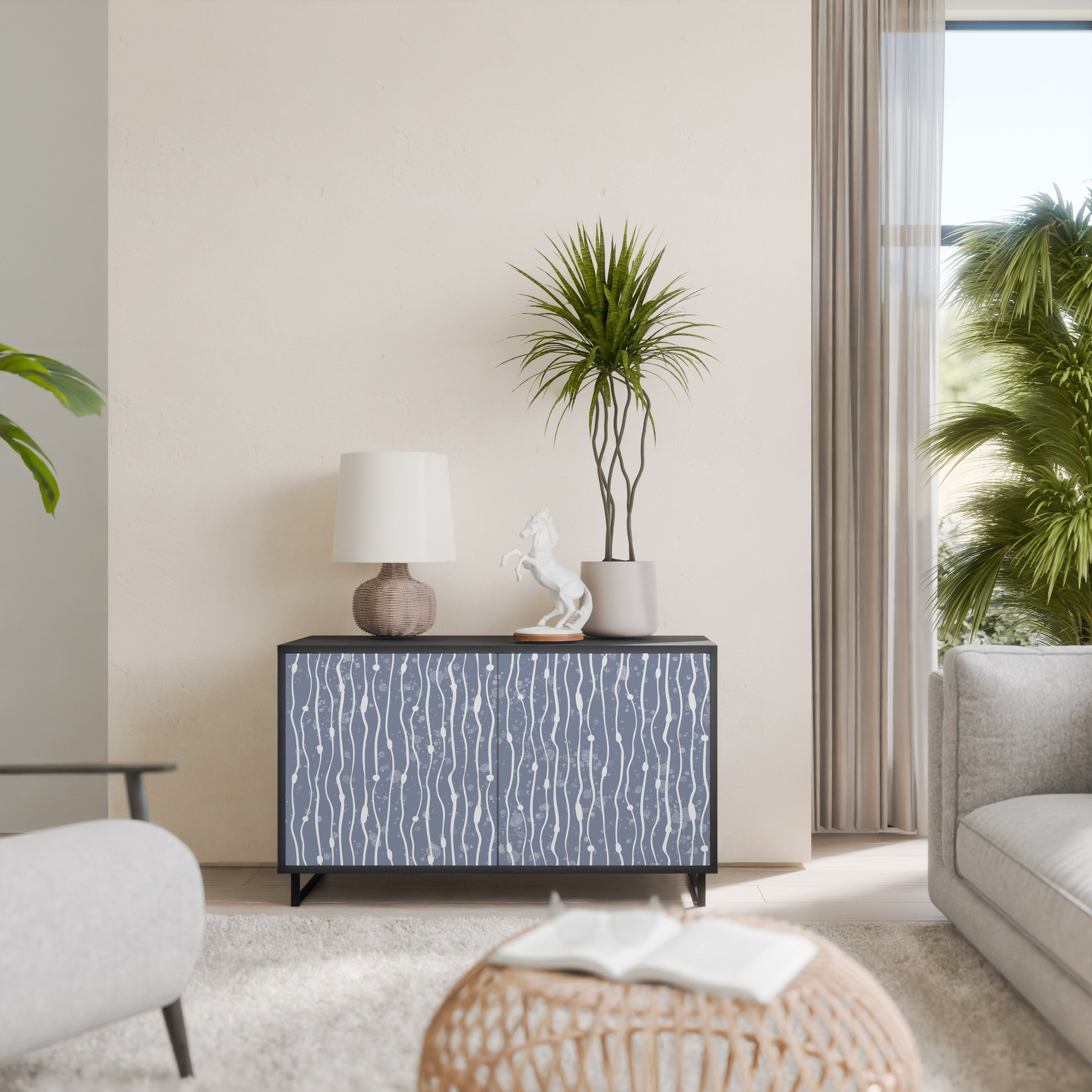 Buffet 2 portes GRAPHITE RAIN finition noire