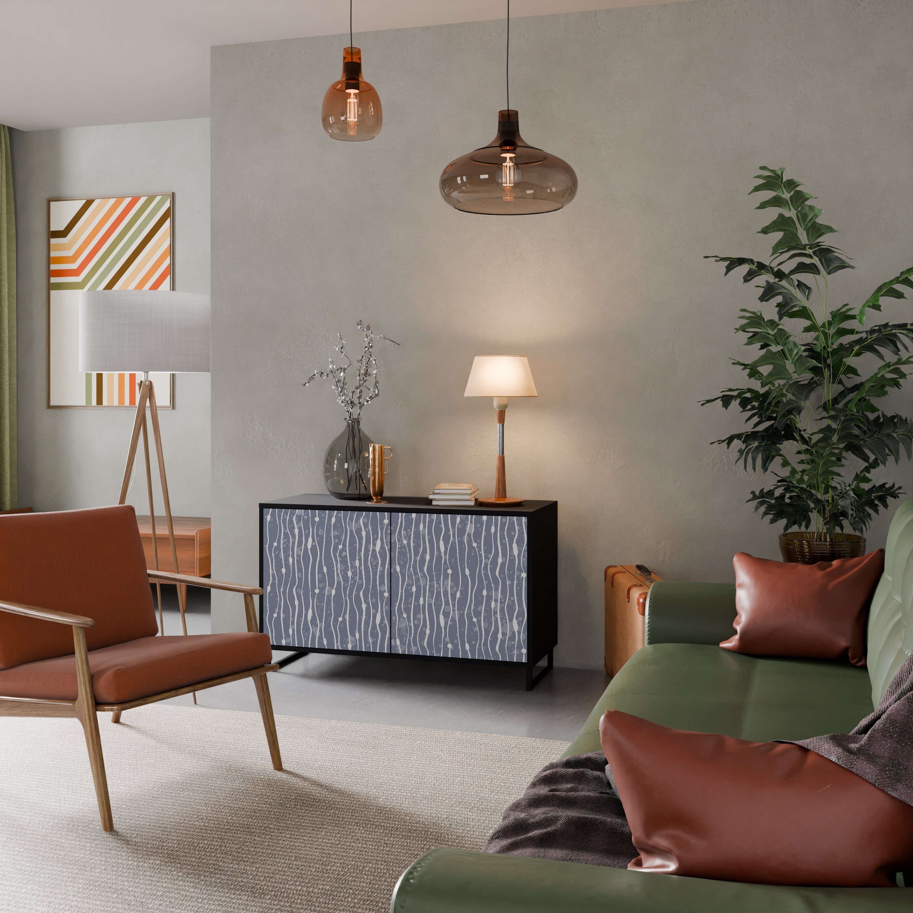 Buffet 2 portes GRAPHITE RAIN finition noire