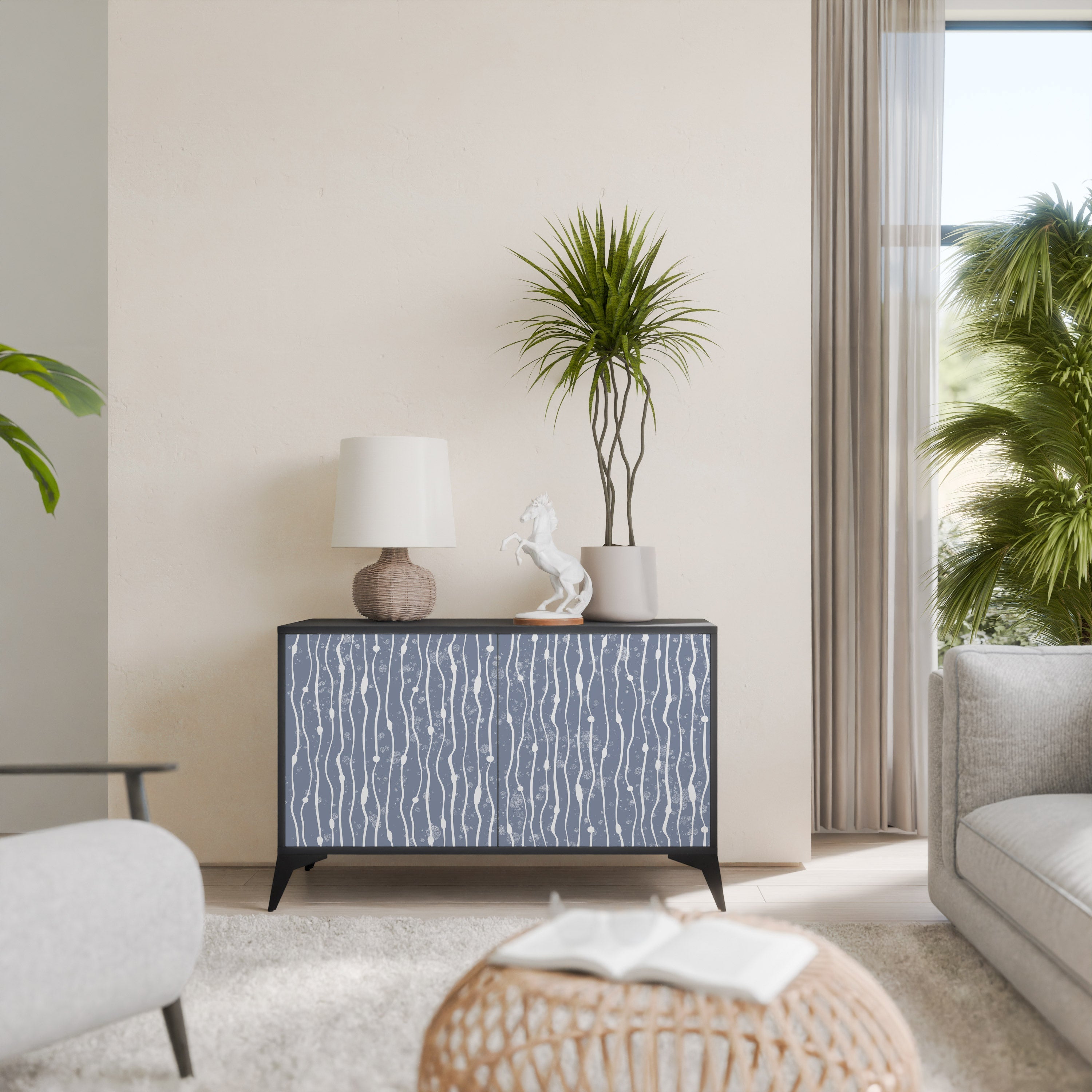 Buffet 2 portes GRAPHITE RAIN finition noire