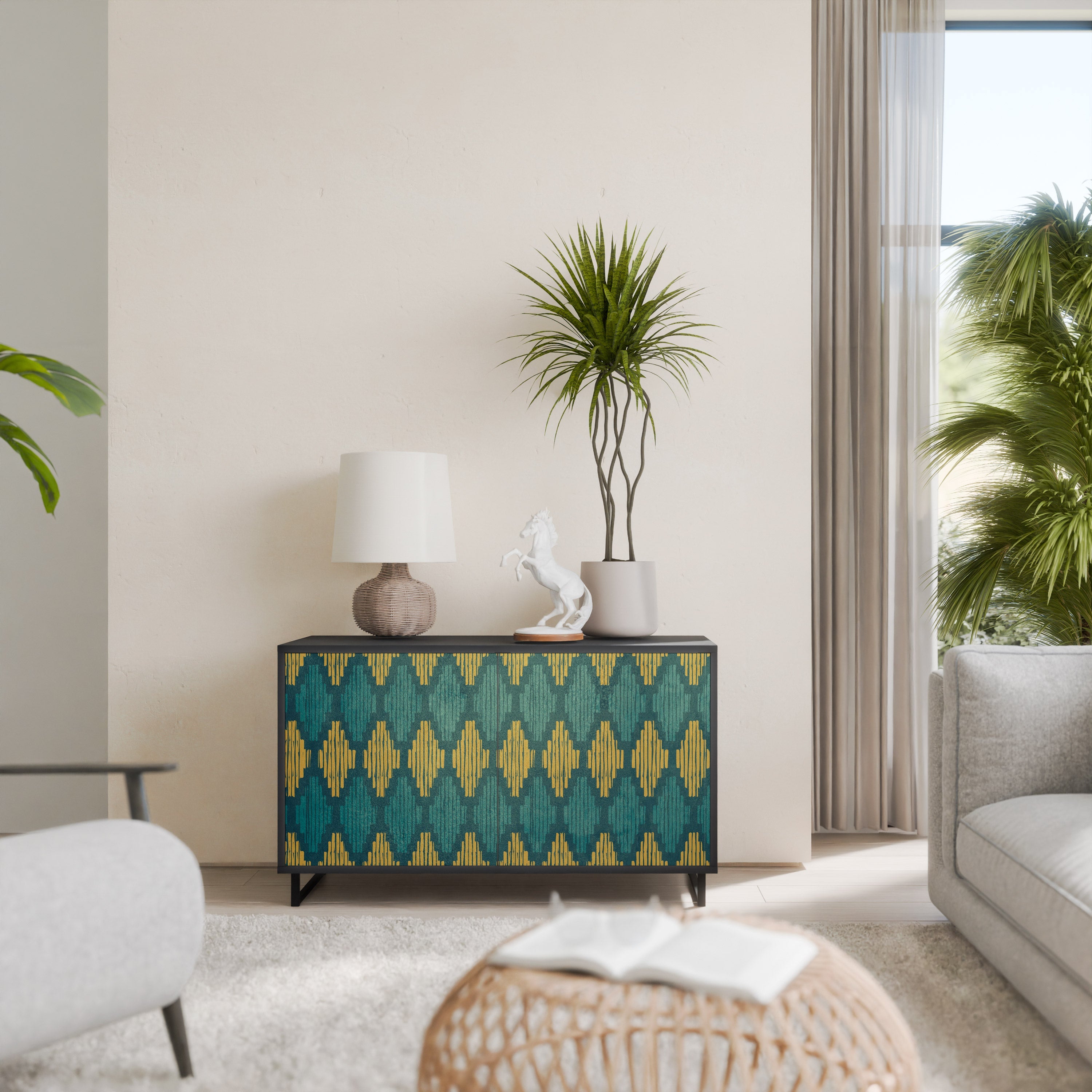 Buffet 2 portes POLYGONS finition noire