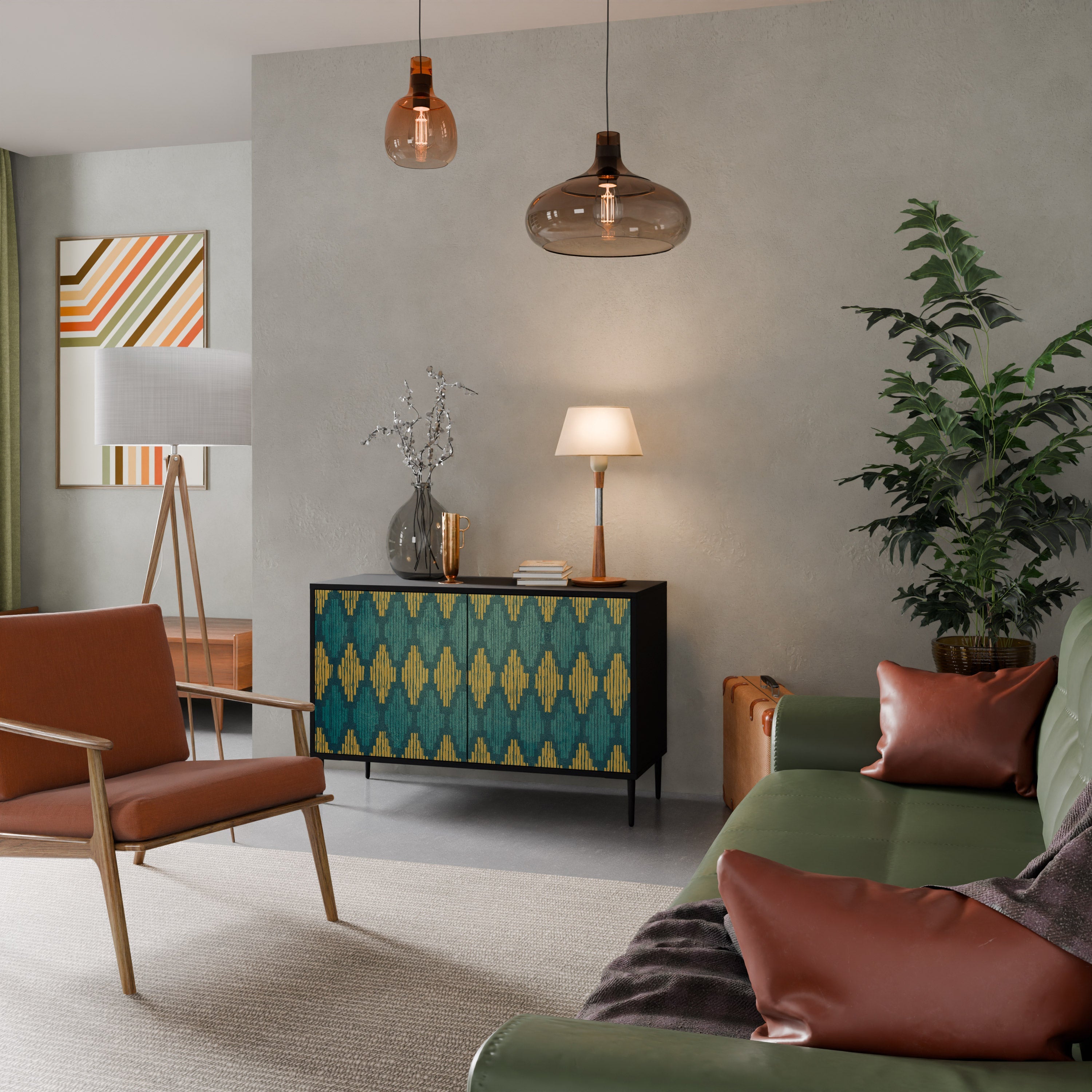 Buffet 2 portes POLYGONS finition noire