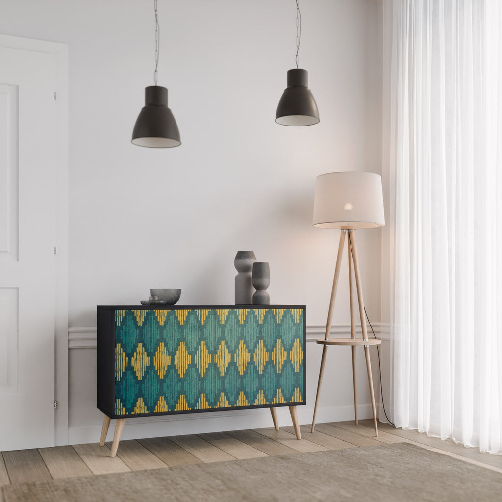 Buffet 2 portes POLYGONS finition noire