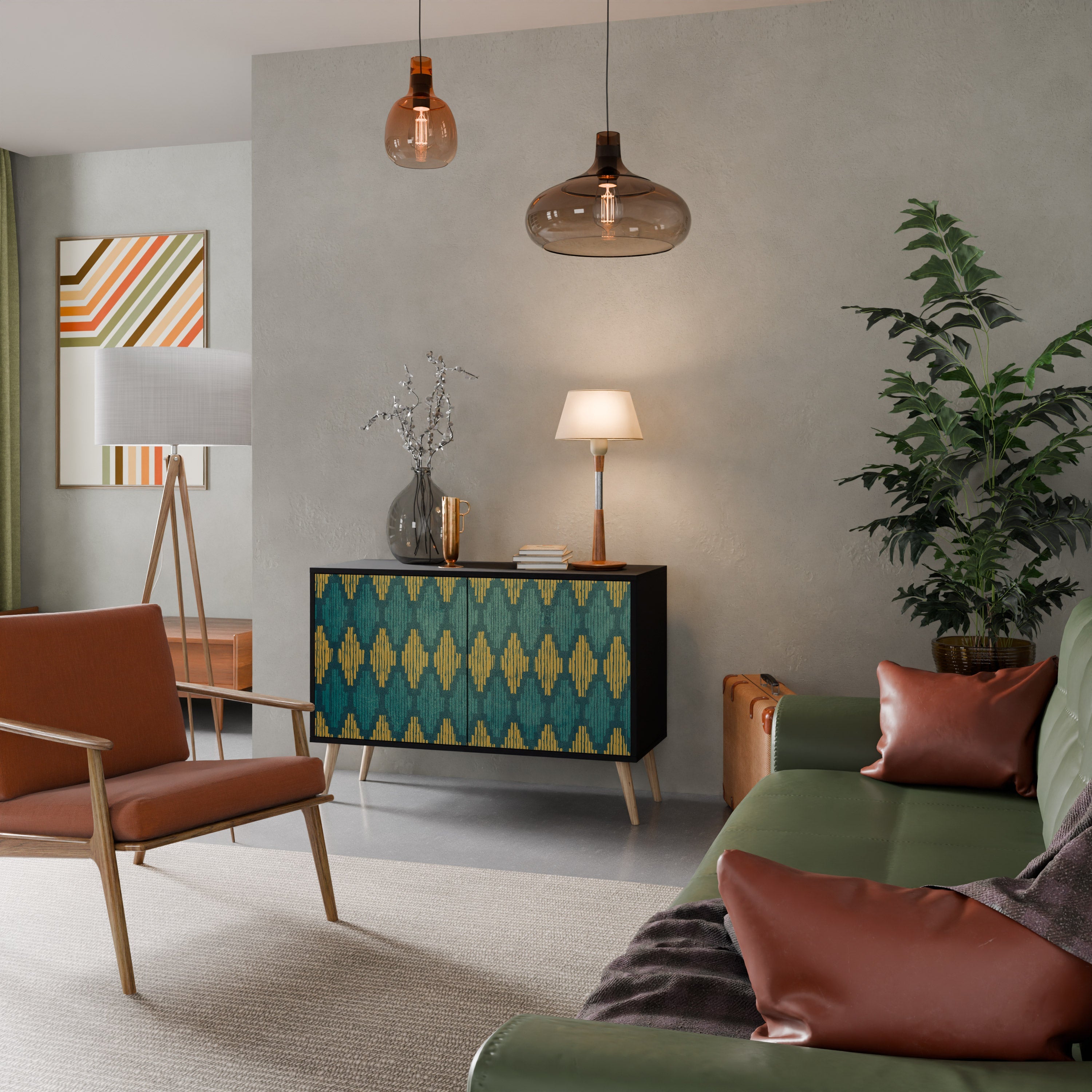 Buffet 2 portes POLYGONS finition noire