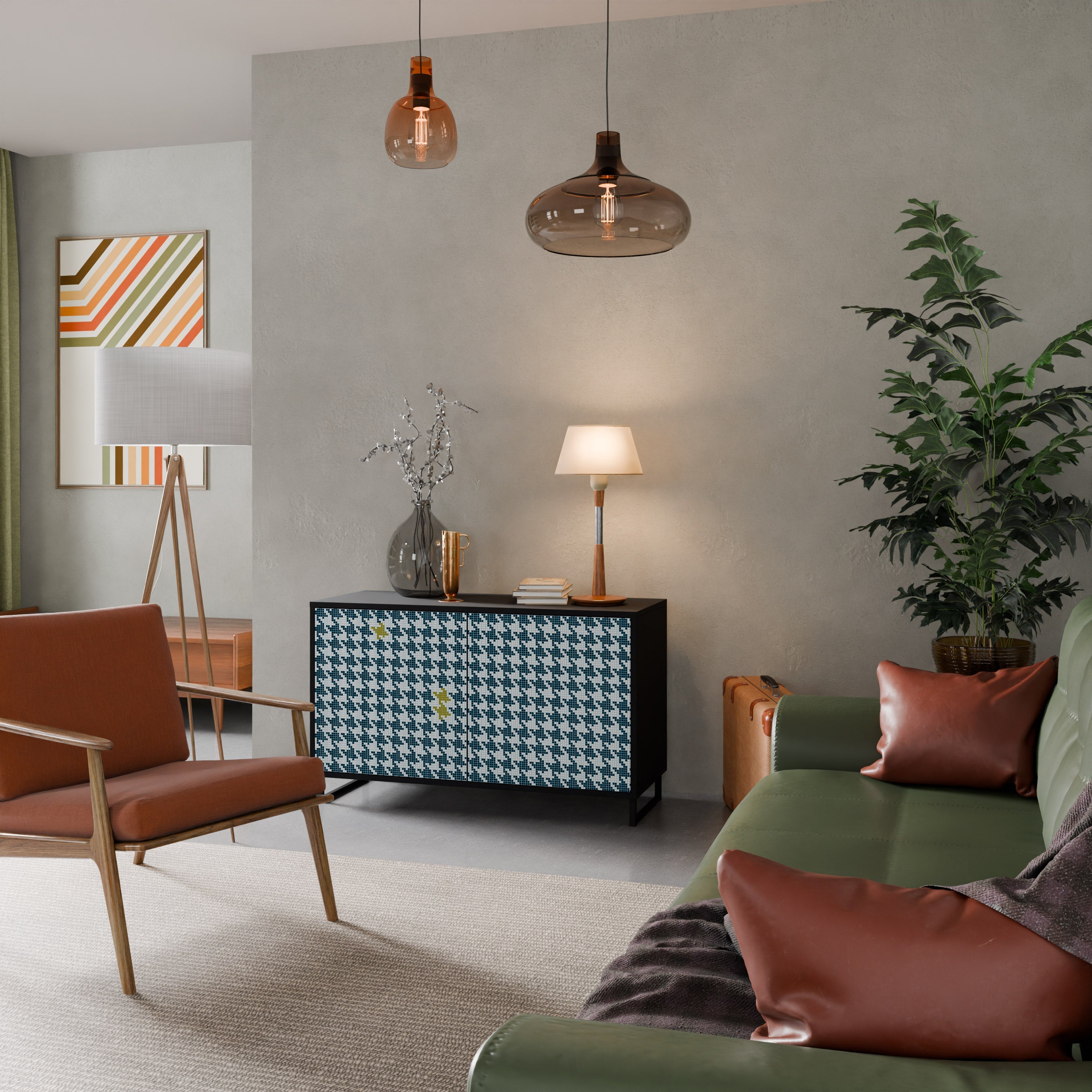 Buffet 2 portes HORS CONTEXTE finition noire