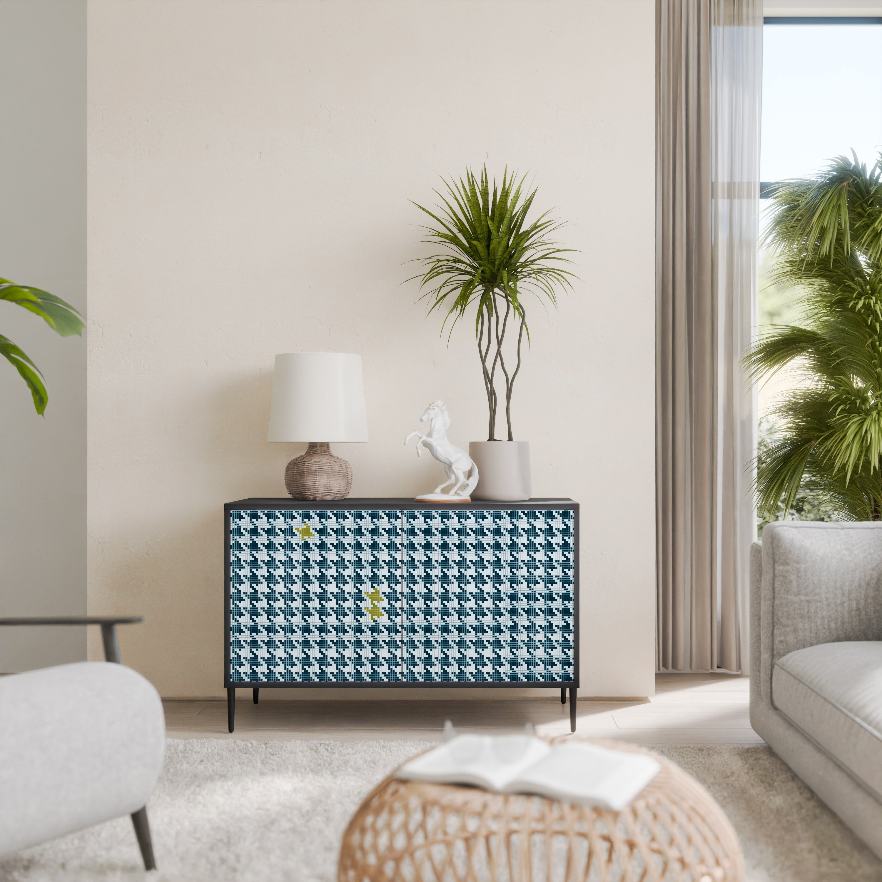 Buffet 2 portes HORS CONTEXTE finition noire