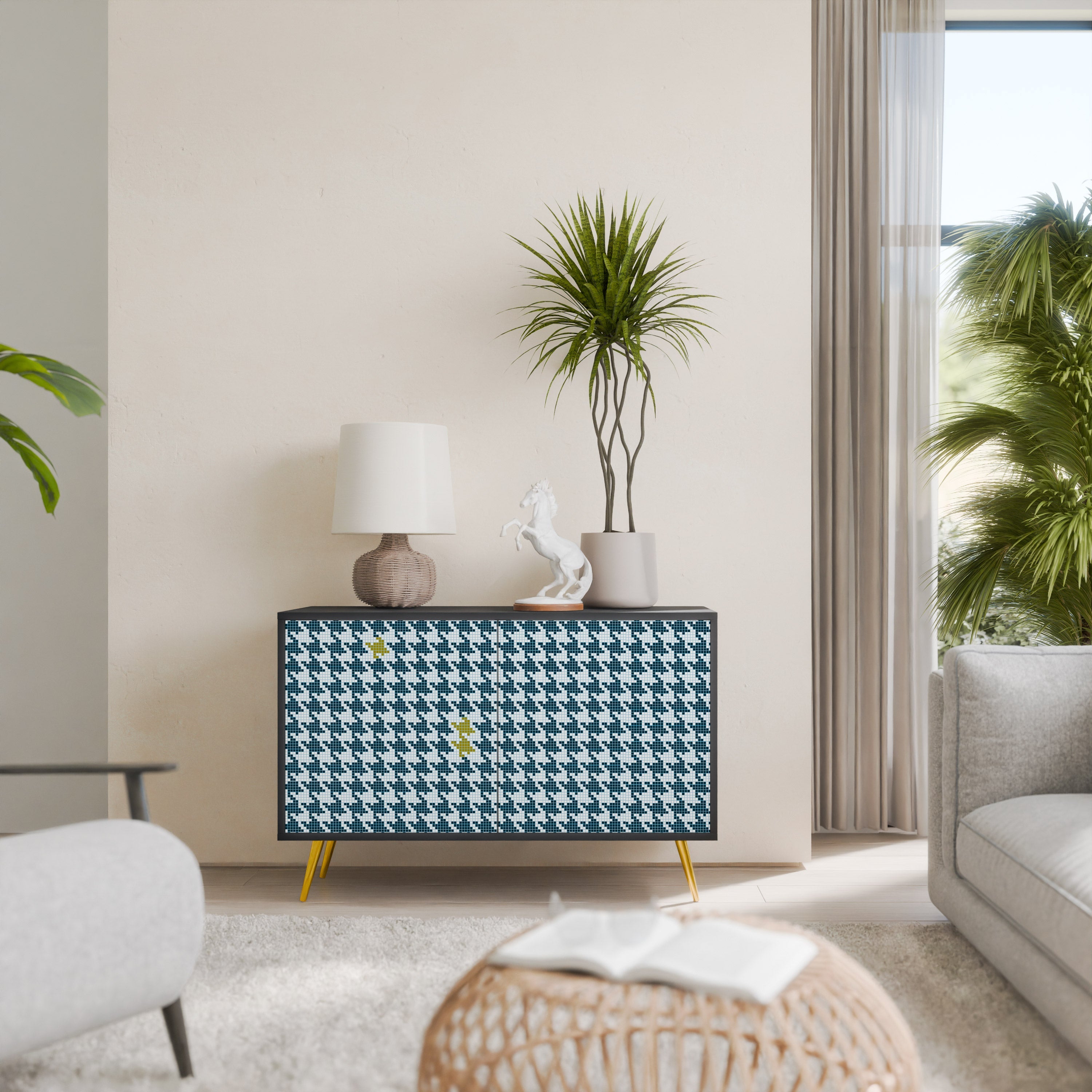 Buffet 2 portes HORS CONTEXTE finition noire