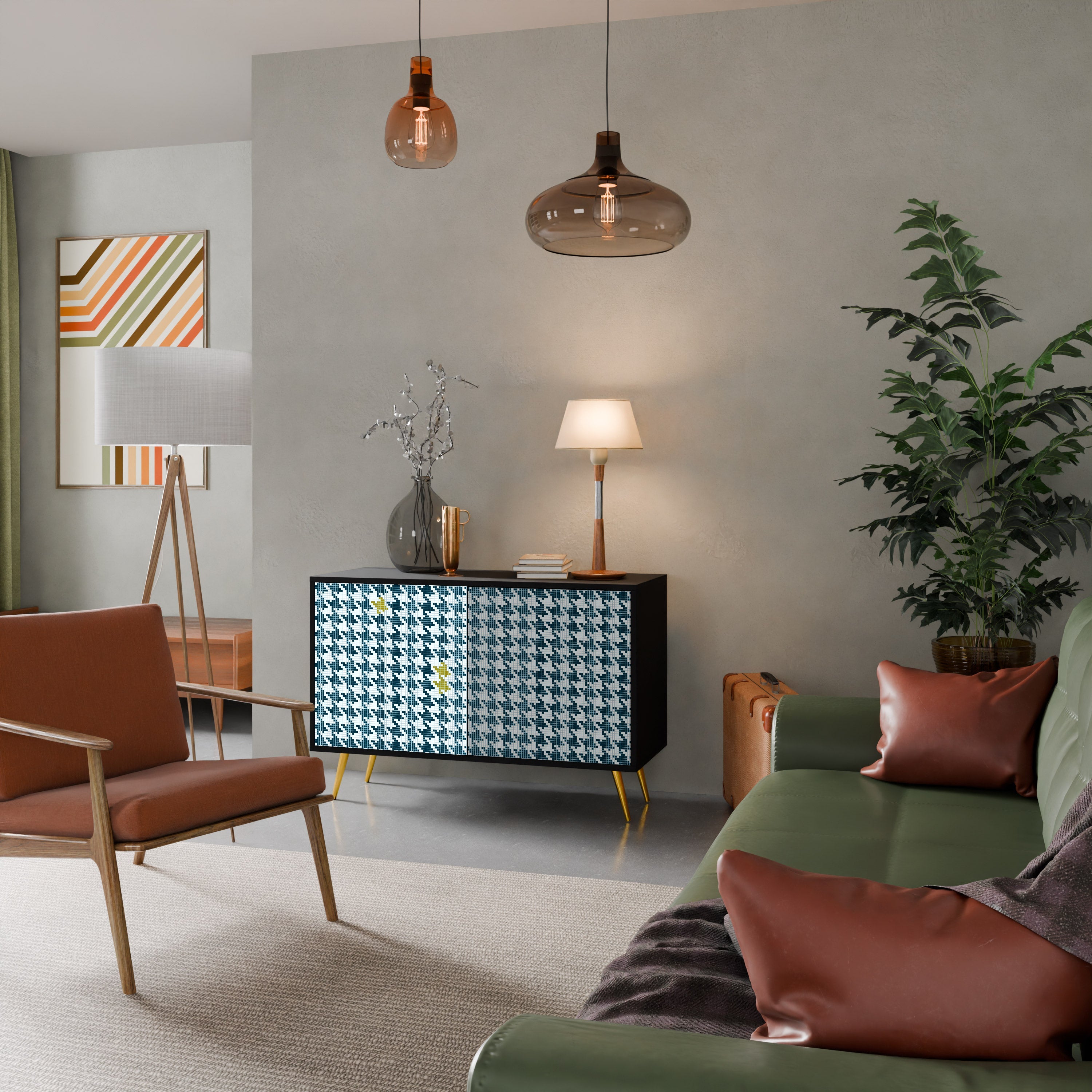 Buffet 2 portes HORS CONTEXTE finition noire