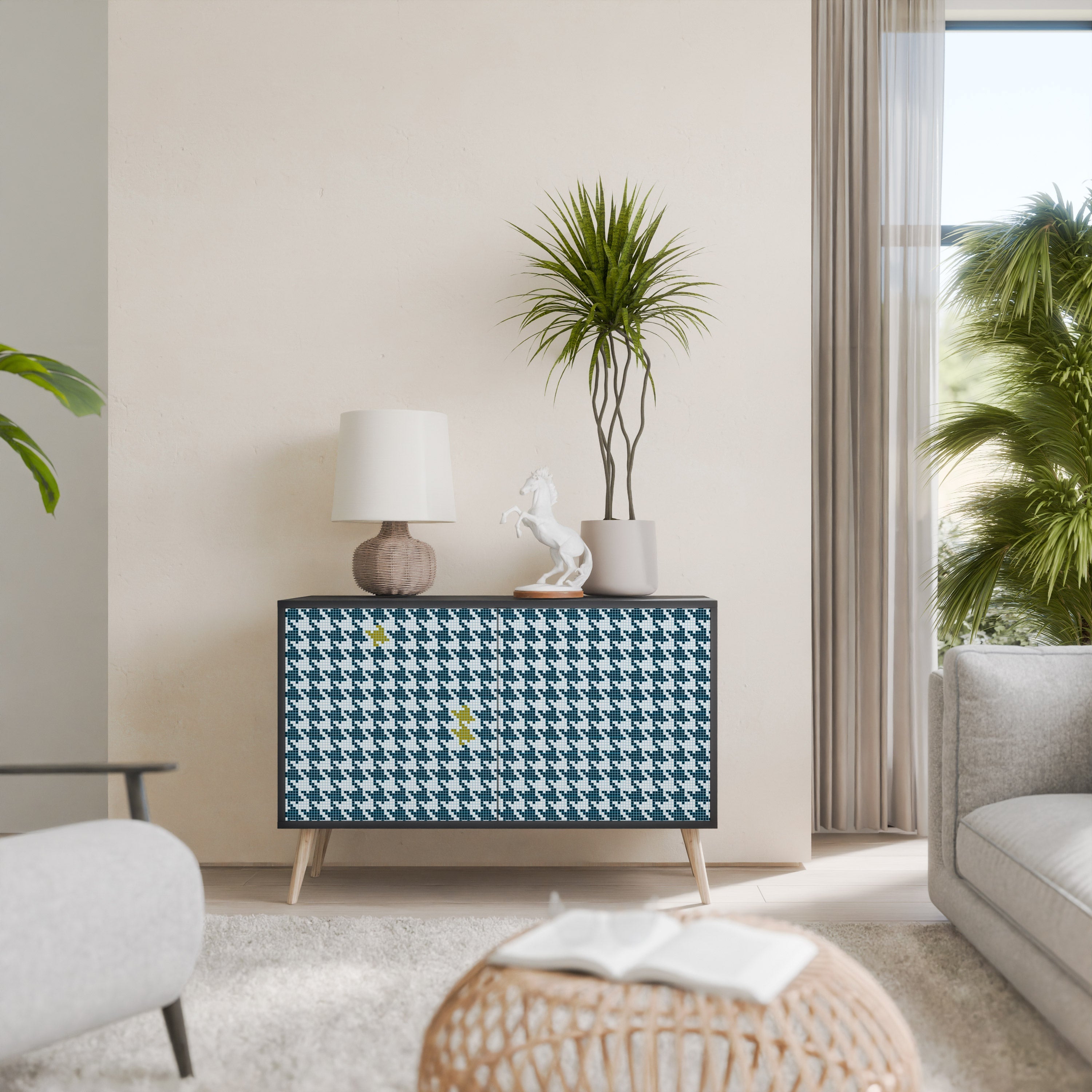 Buffet 2 portes HORS CONTEXTE finition noire