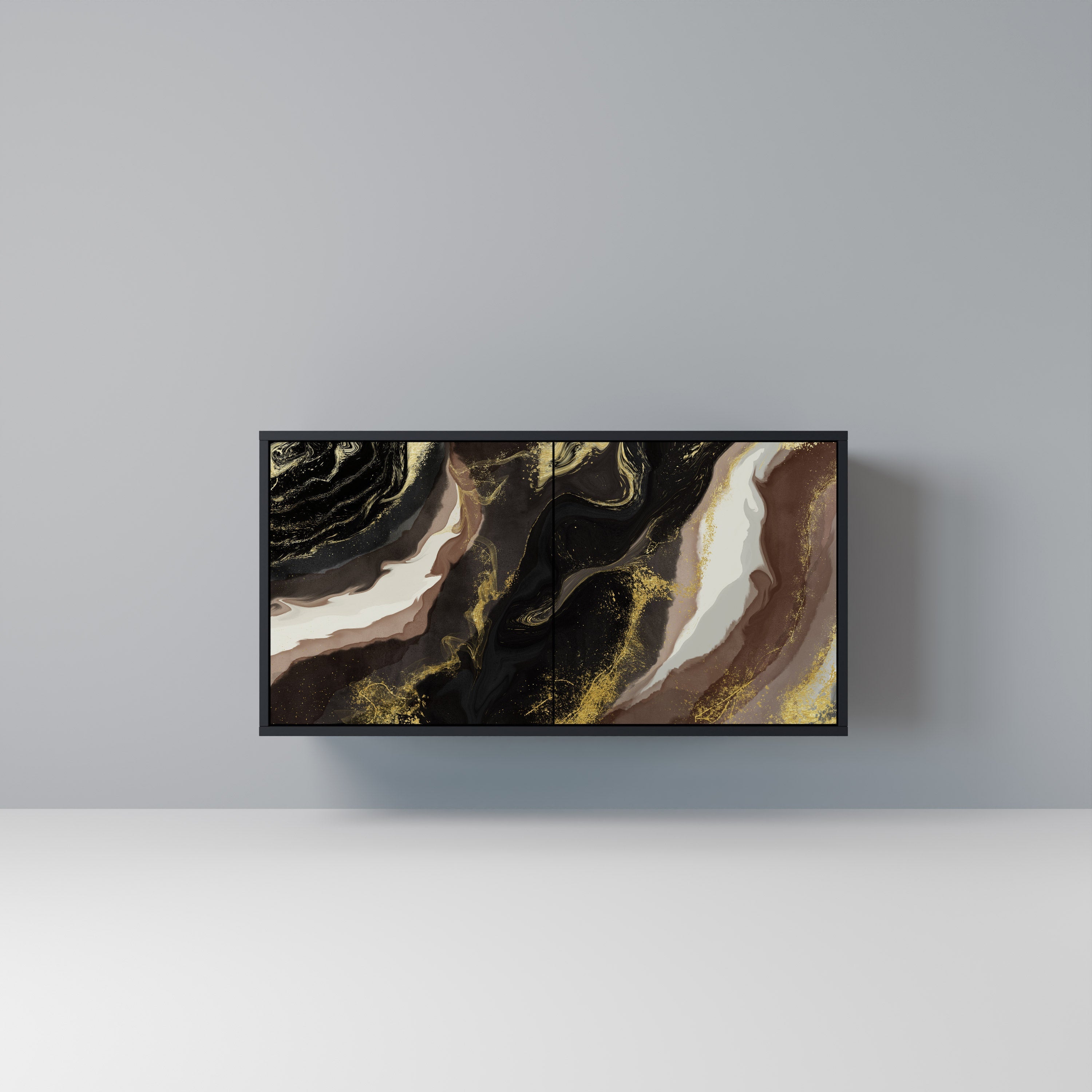 Buffet 2 portes GOLD DUST finition noire