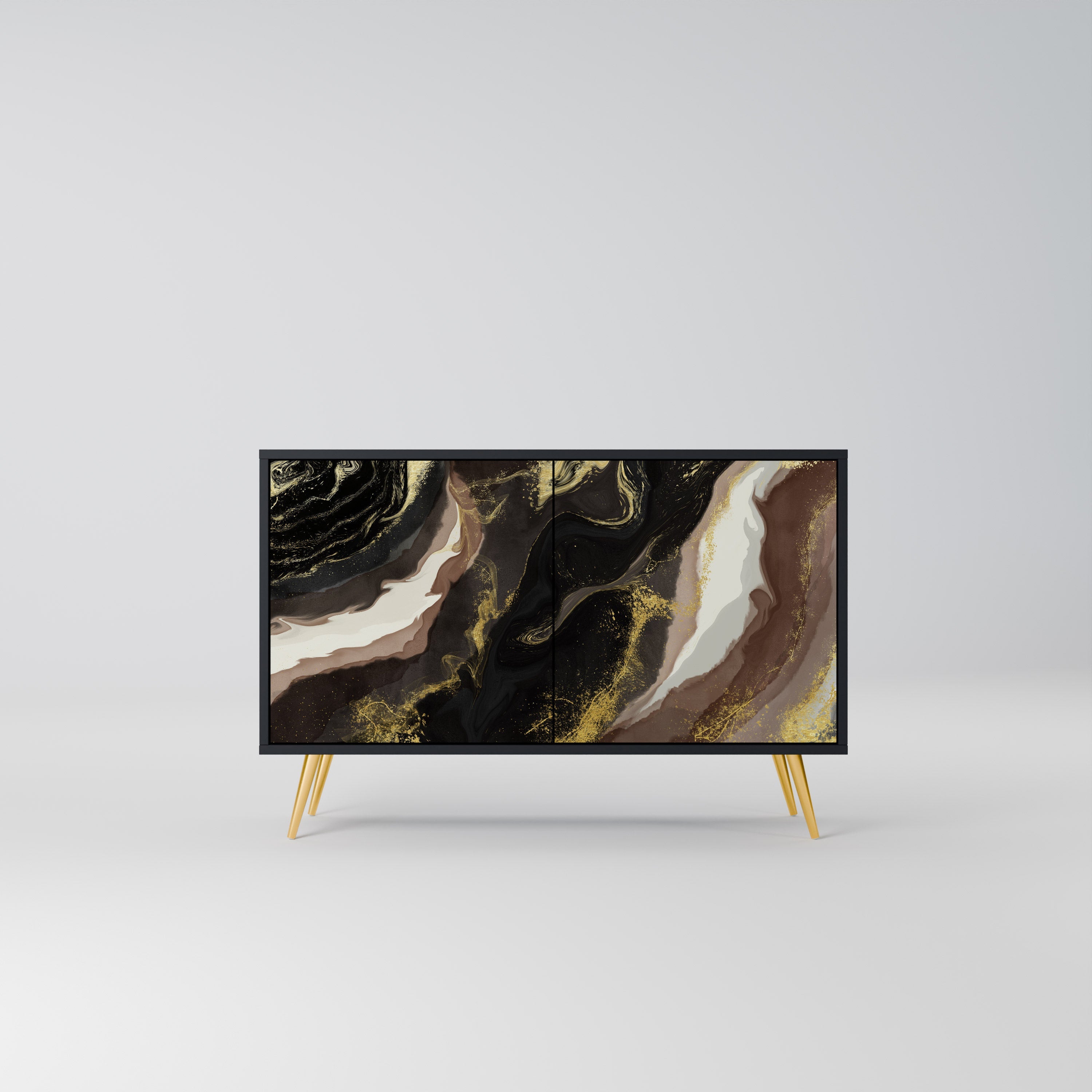 Buffet 2 portes GOLD DUST finition noire