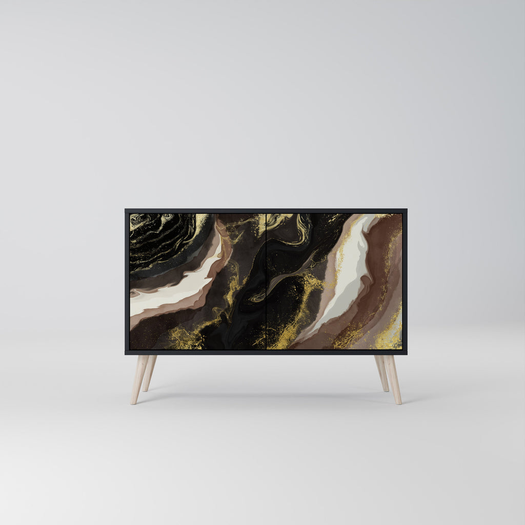 Buffet 2 portes GOLD DUST finition noire