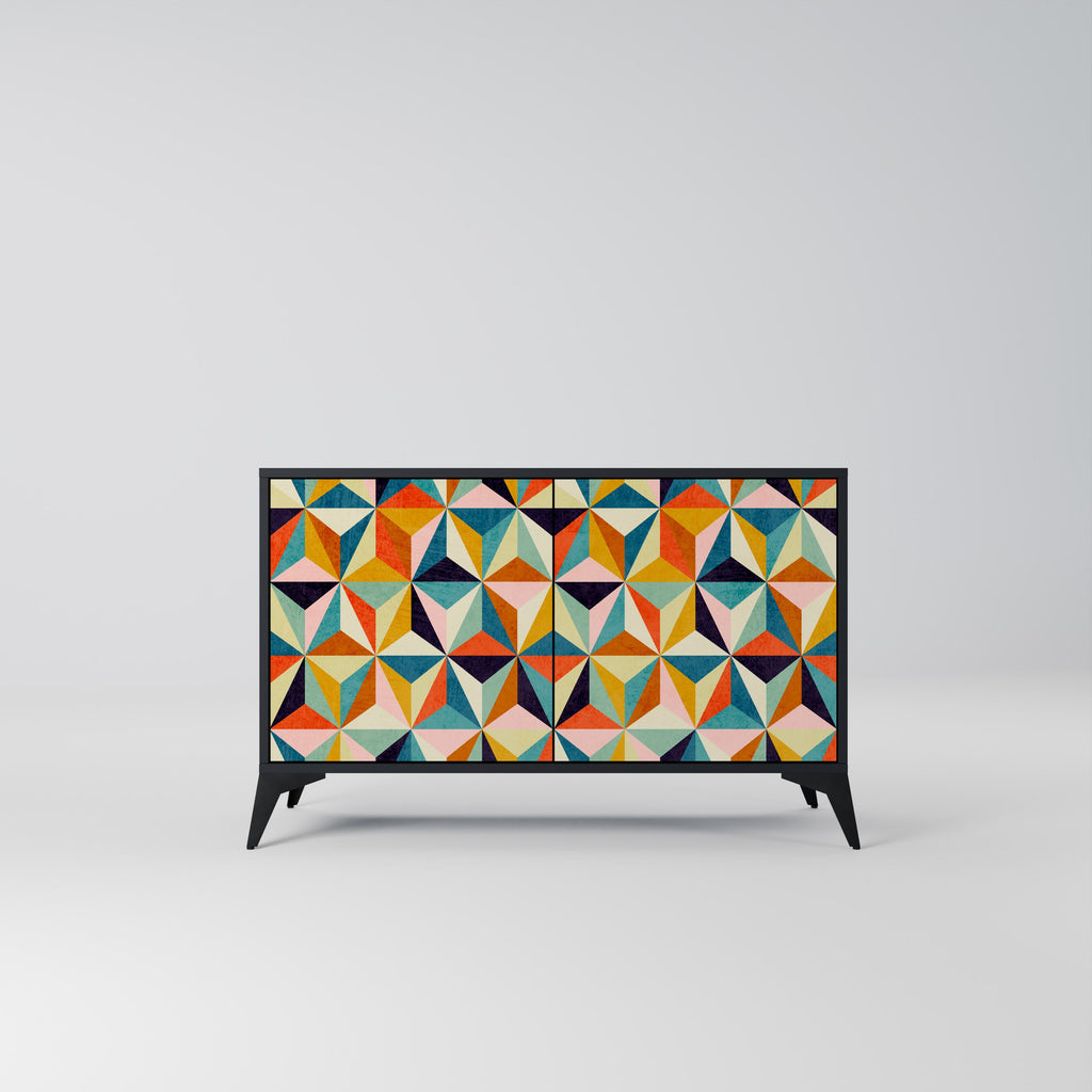 Buffet 2 portes TESSELATE TREASURES finition noire