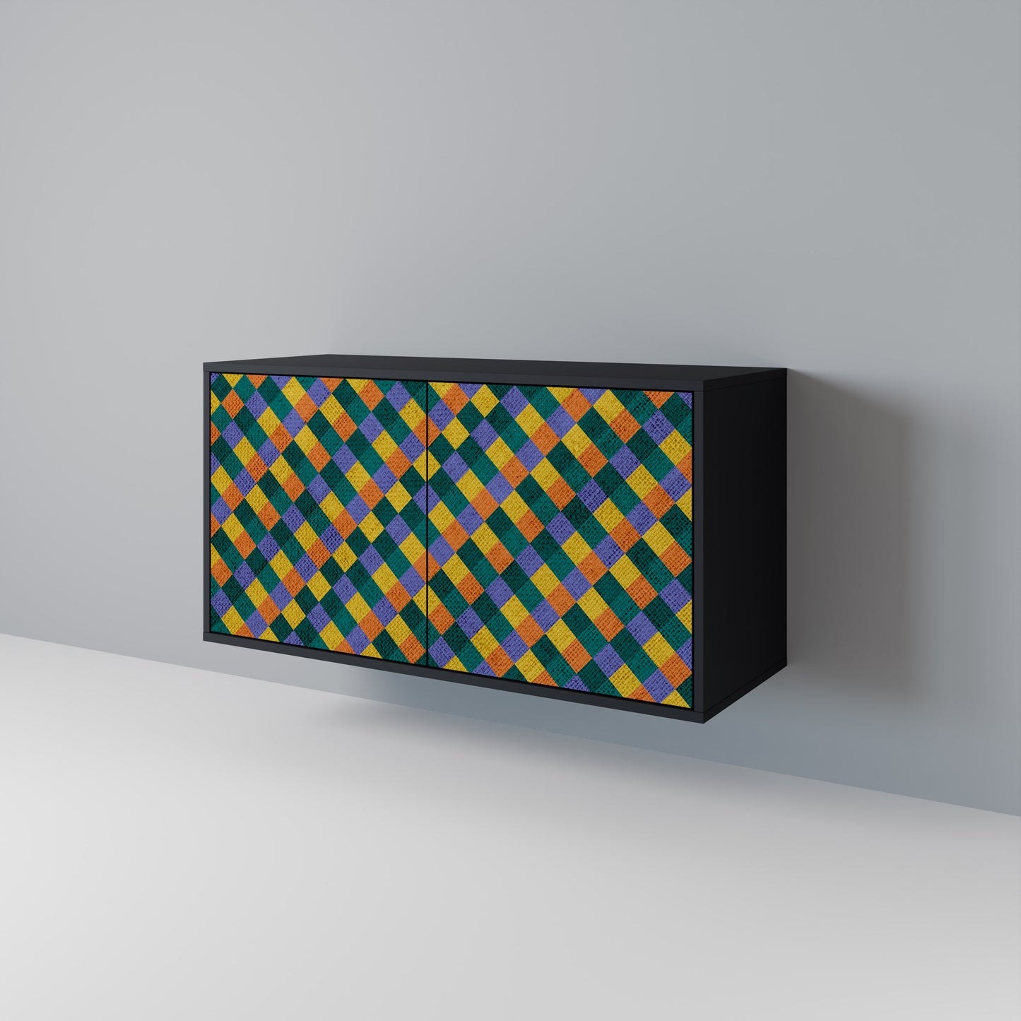 PAINTED SQUARES MIX 2-Door Sideboard