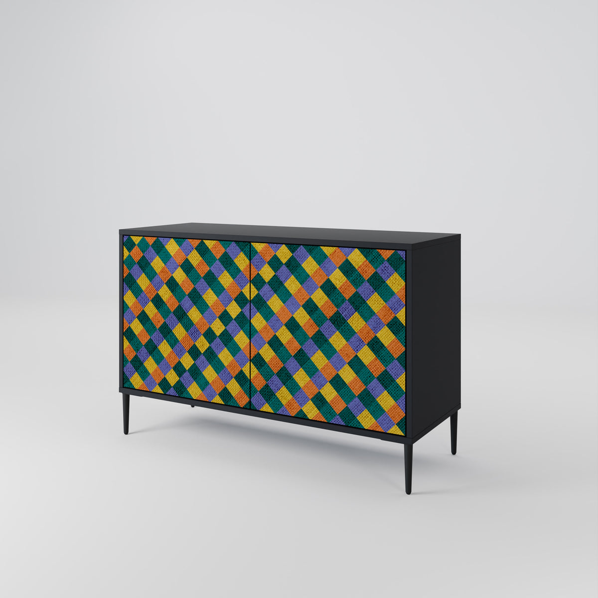 PAINTED SQUARES MIX 2-Door Sideboard