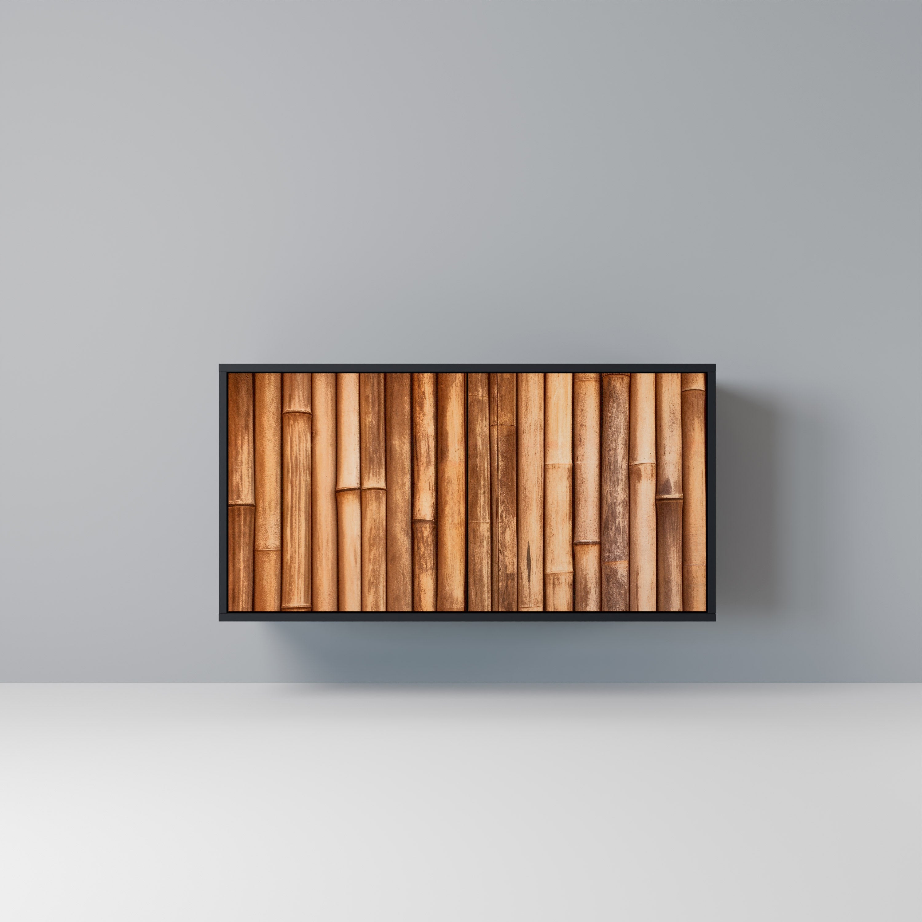 Buffet 2 portes en bois naturel finition noire