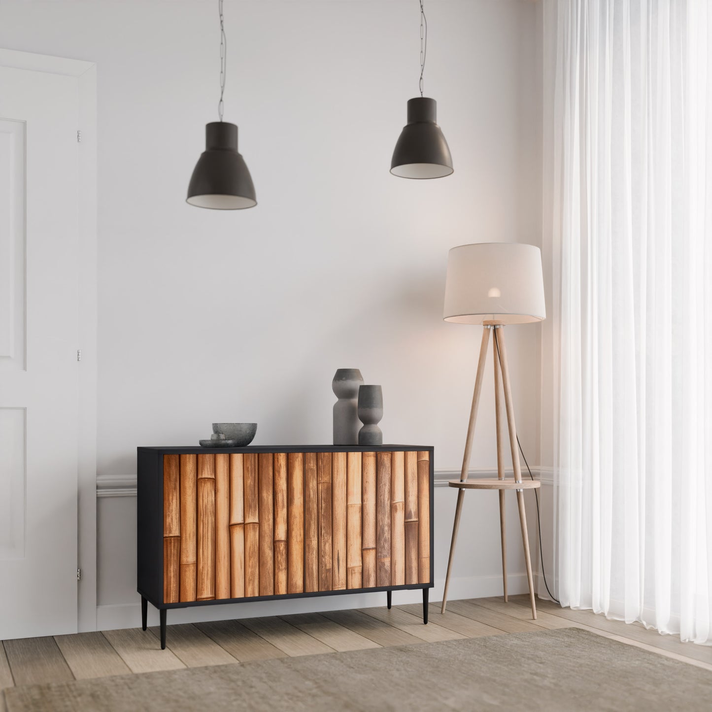 NATURAL WOOD 2-Door Sideboard
