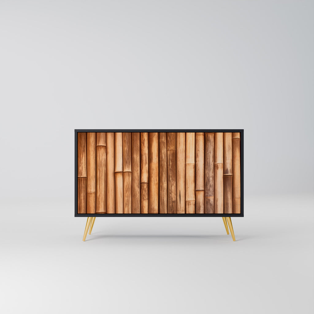 Buffet 2 portes en bois naturel finition noire