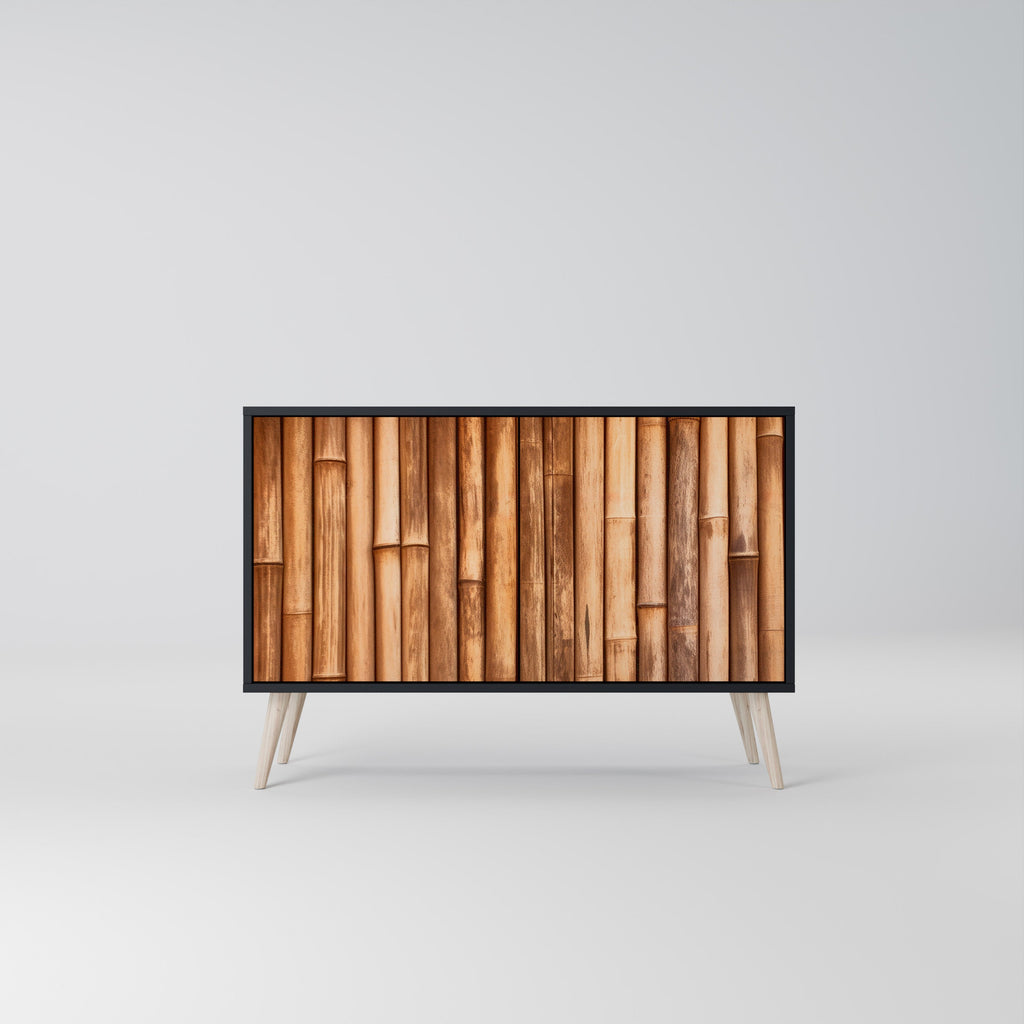 Buffet 2 portes en bois naturel finition noire