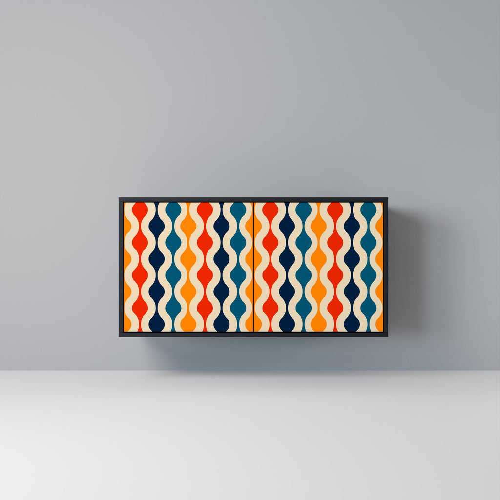 Buffet 2 portes COLORFUL NOSTALGIE en finition noire