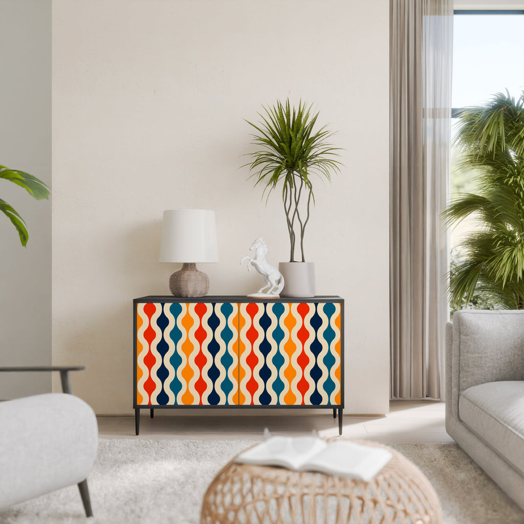 Buffet 2 portes COLORFUL NOSTALGIE en finition noire