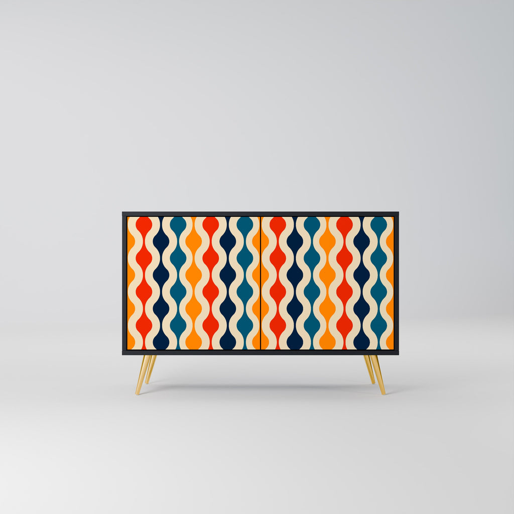 Buffet 2 portes COLORFUL NOSTALGIE en finition noire