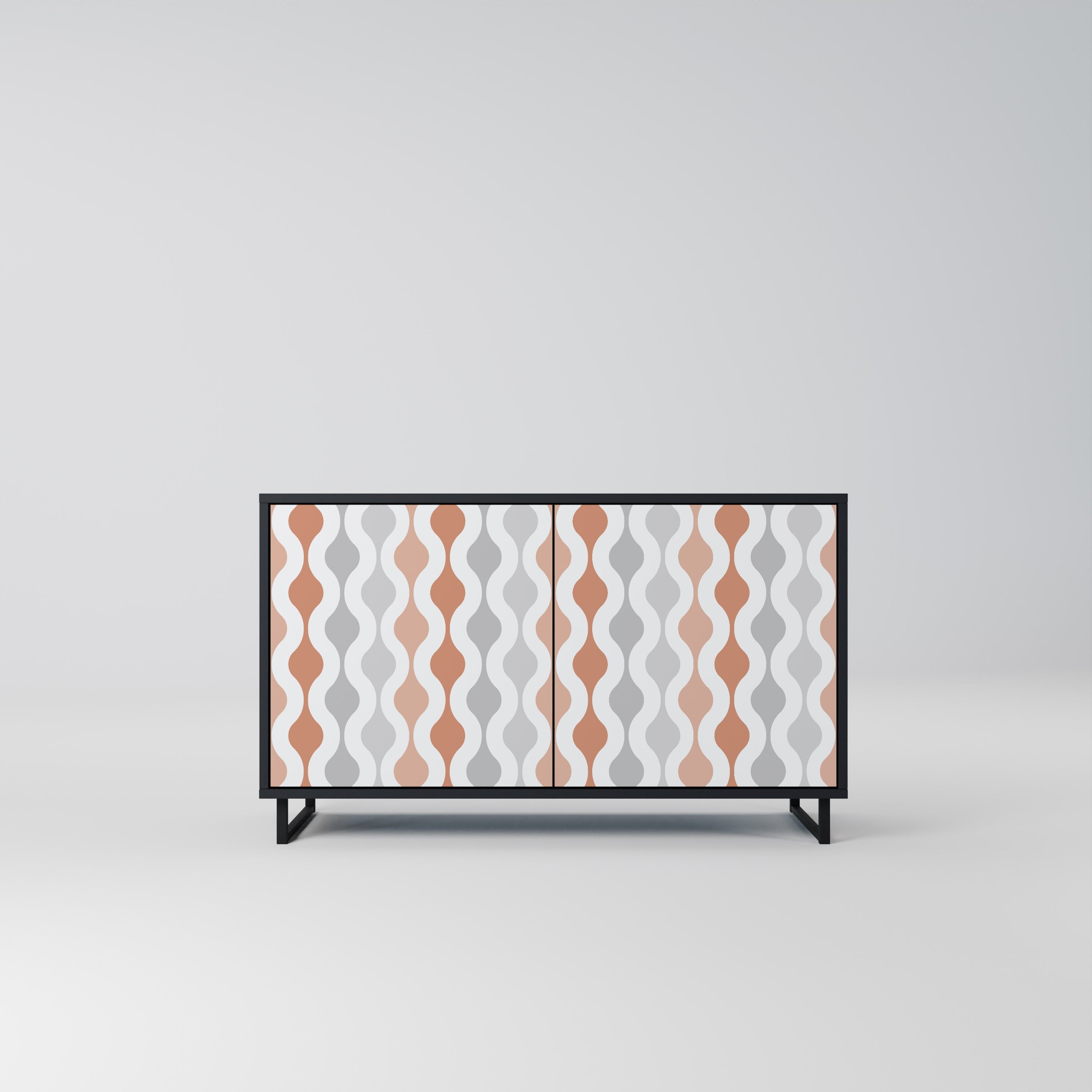 Buffet 2 portes HAZY NOSTALGIE en finition noire