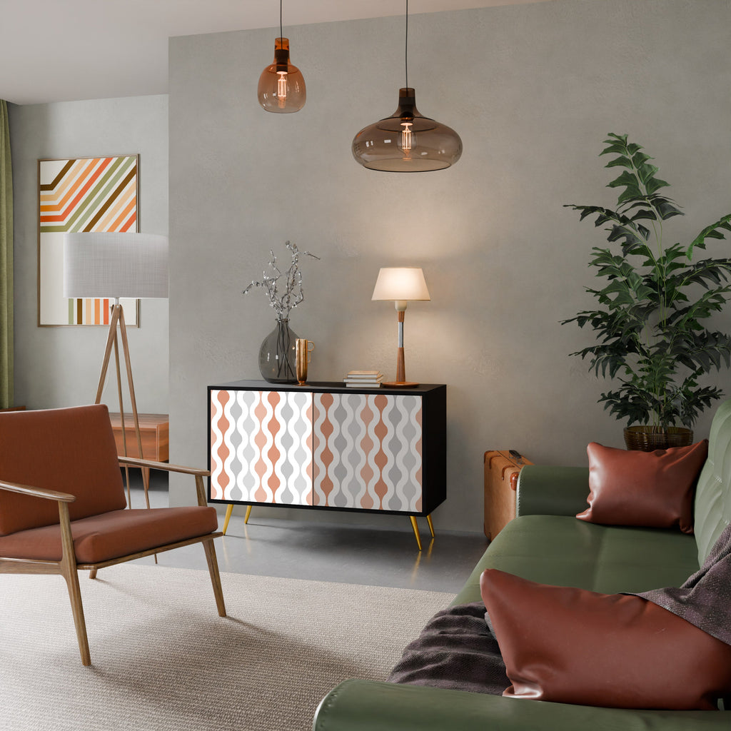 Buffet 2 portes HAZY NOSTALGIE en finition noire