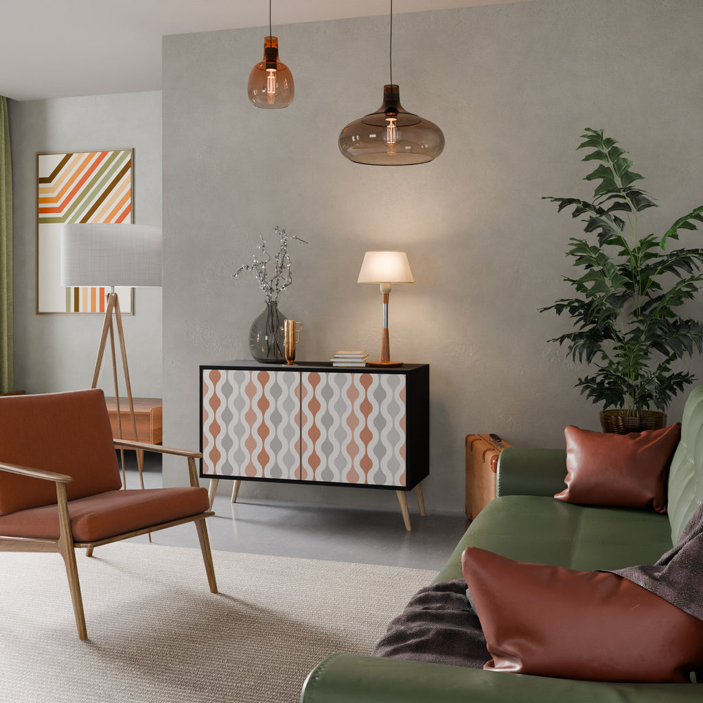 Buffet 2 portes HAZY NOSTALGIE en finition noire