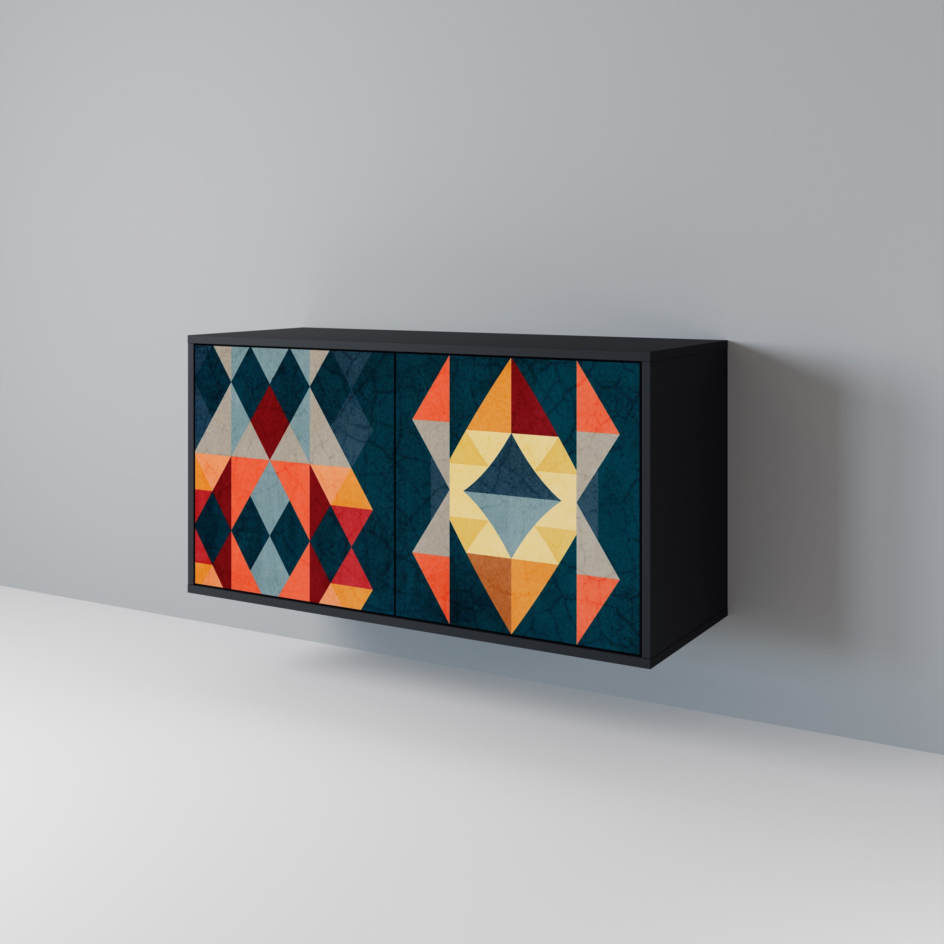 Buffet 2 portes CRACKED ILLUSION finition noire