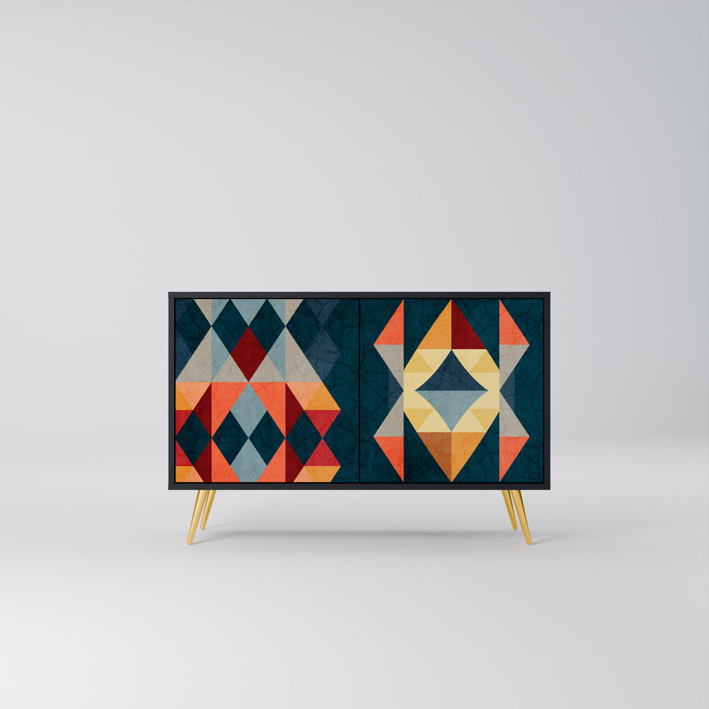 Buffet 2 portes CRACKED ILLUSION finition noire