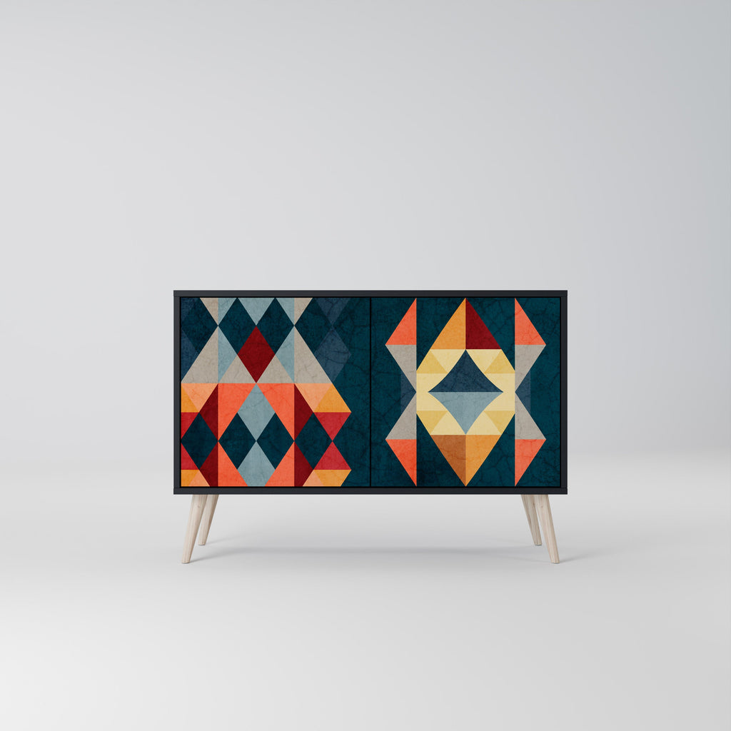 Buffet 2 portes CRACKED ILLUSION finition noire