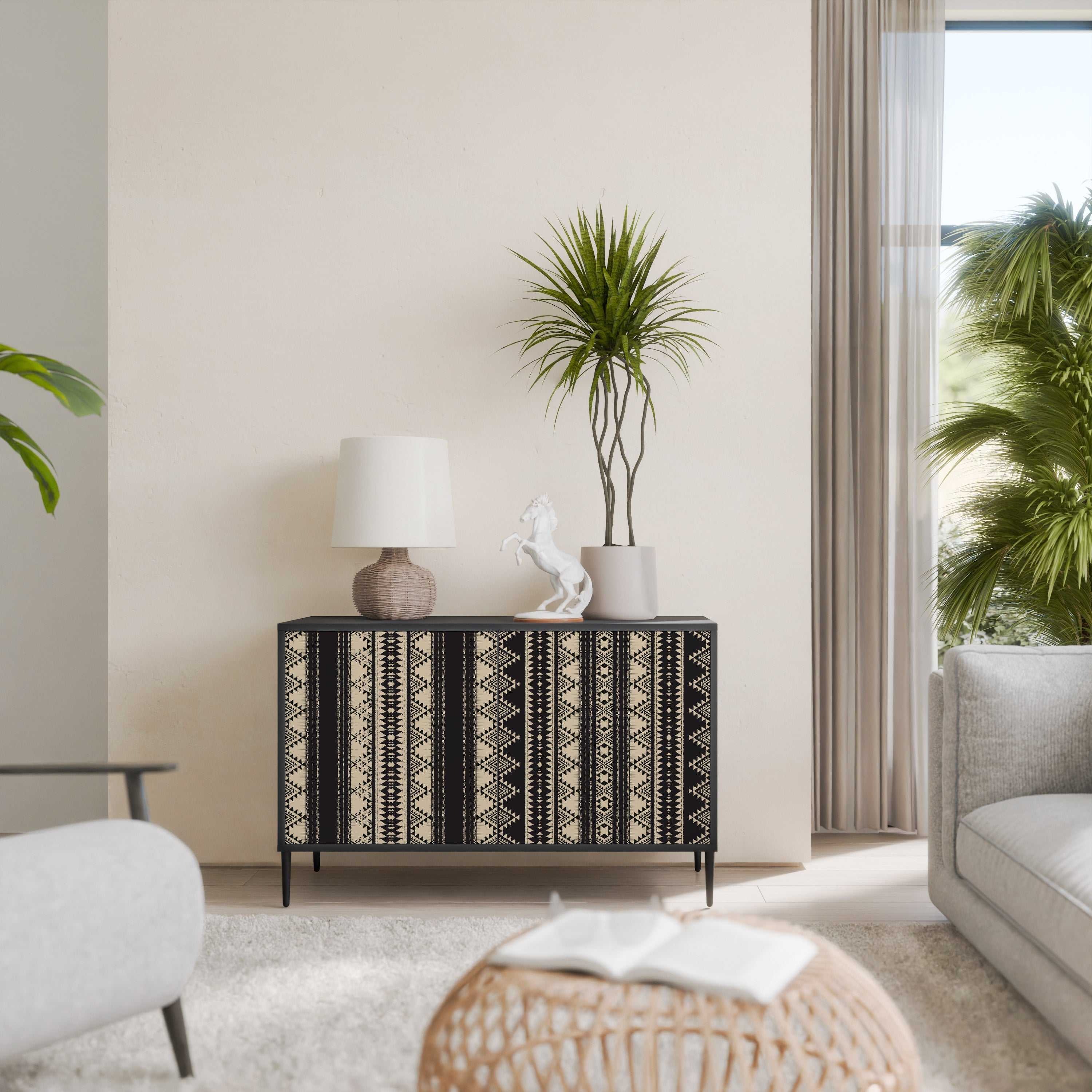 Buffet 2 portes AZTEC finition noire