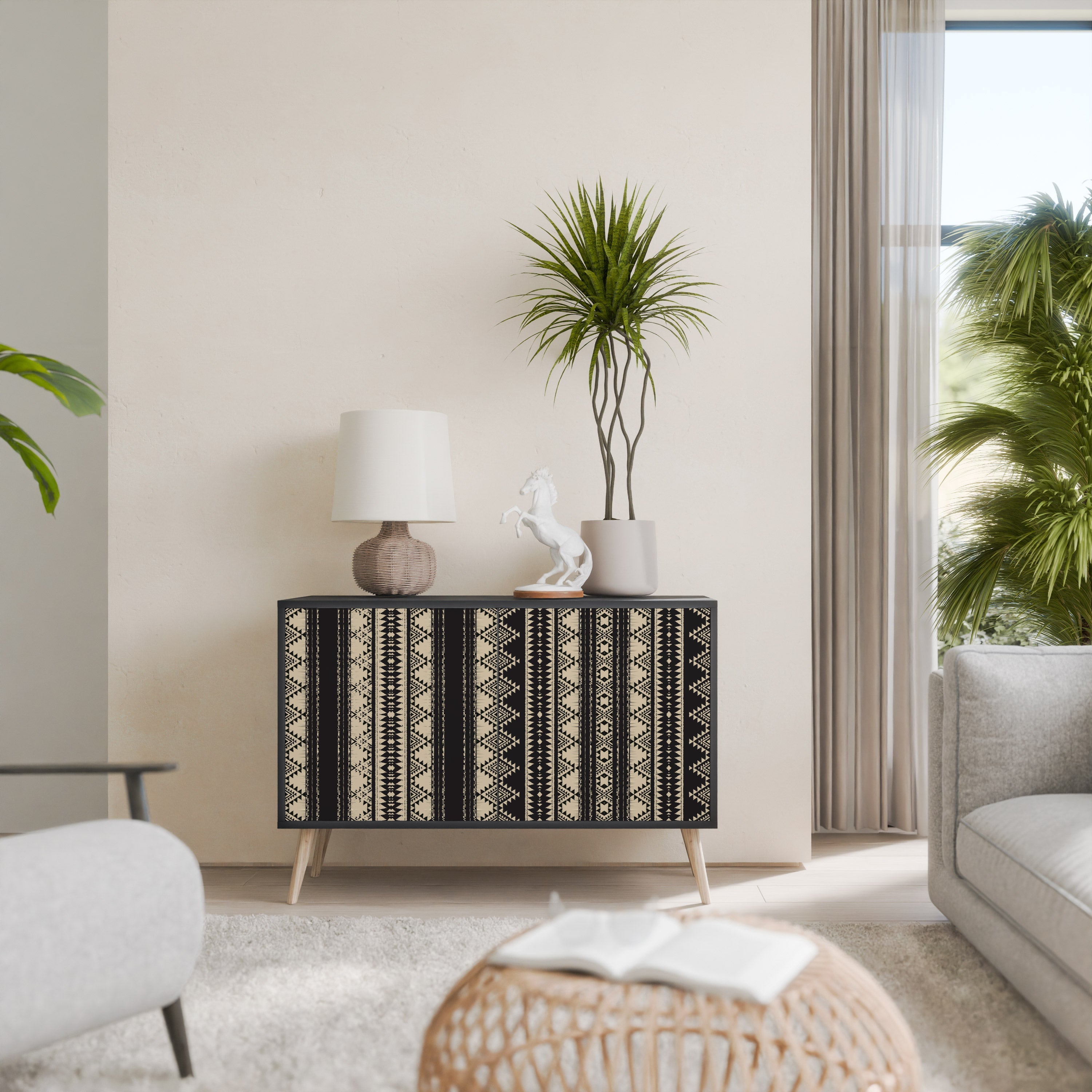 Buffet 2 portes AZTEC finition noire