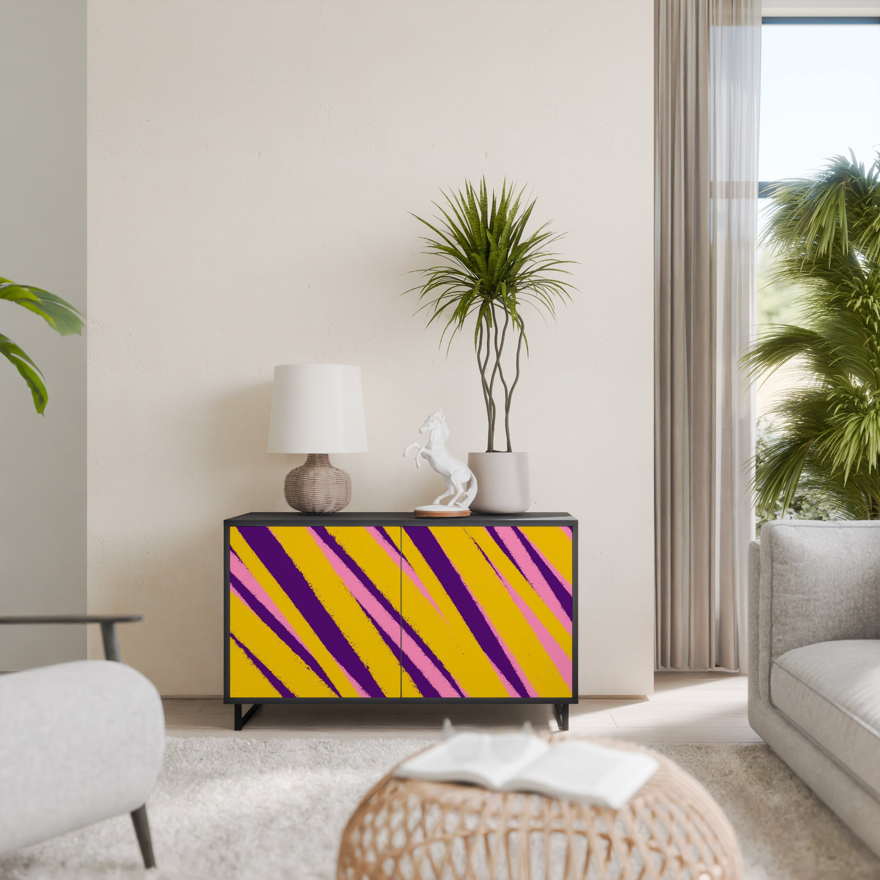 Buffet 2 portes DREAMS COME TRUE en finition noire