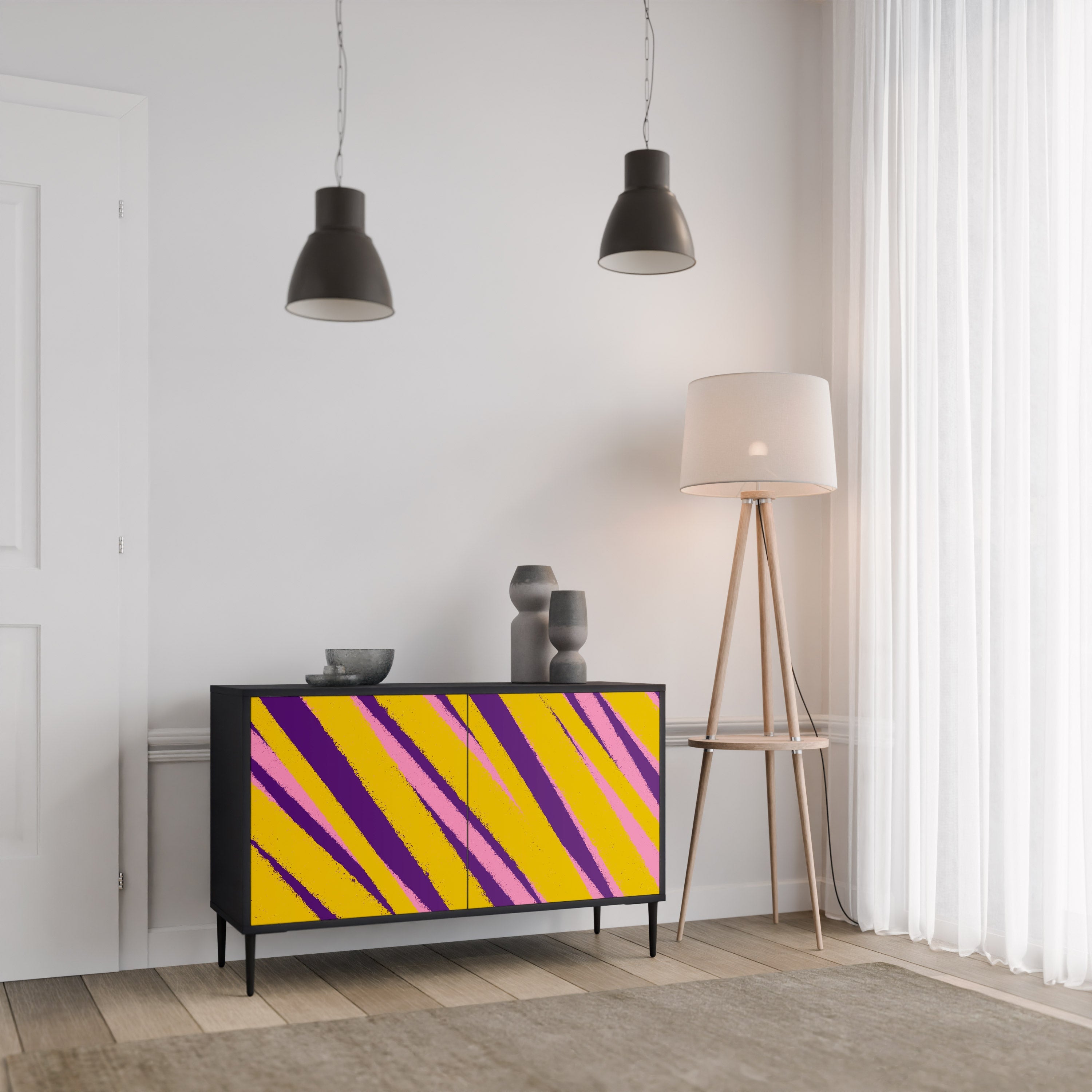 Buffet 2 portes DREAMS COME TRUE en finition noire