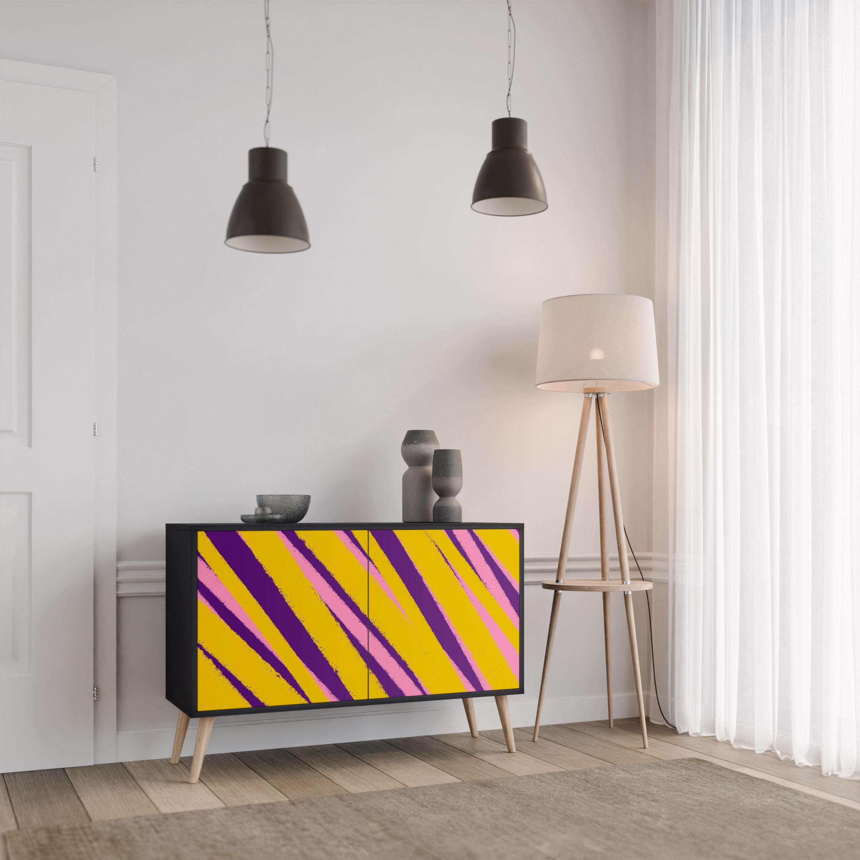 Buffet 2 portes DREAMS COME TRUE en finition noire