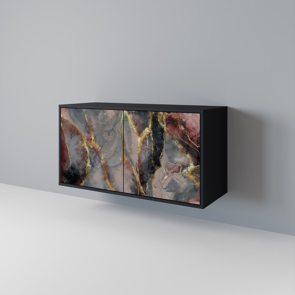 Buffet 2 portes GOLDEN TIDES en finition noire