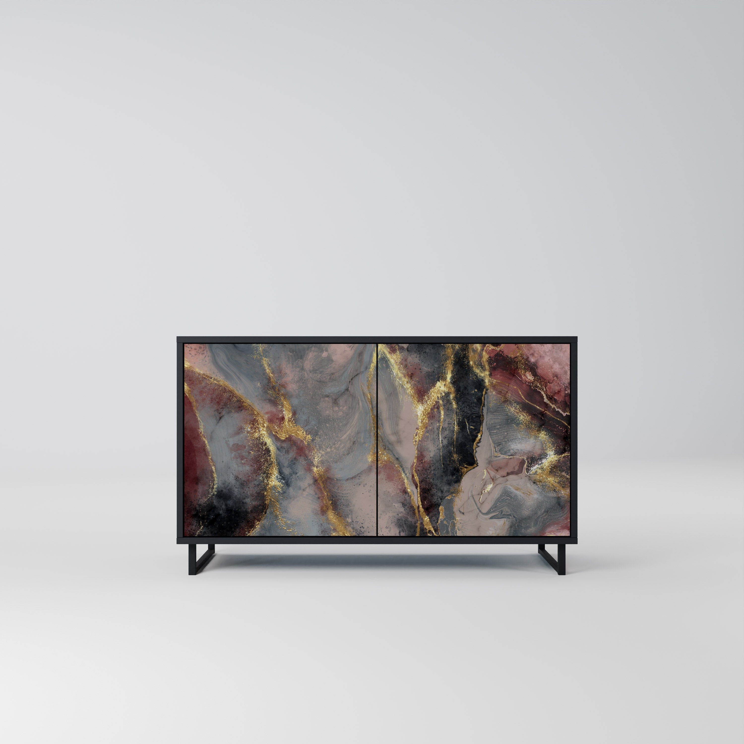 Buffet 2 portes GOLDEN TIDES en finition noire