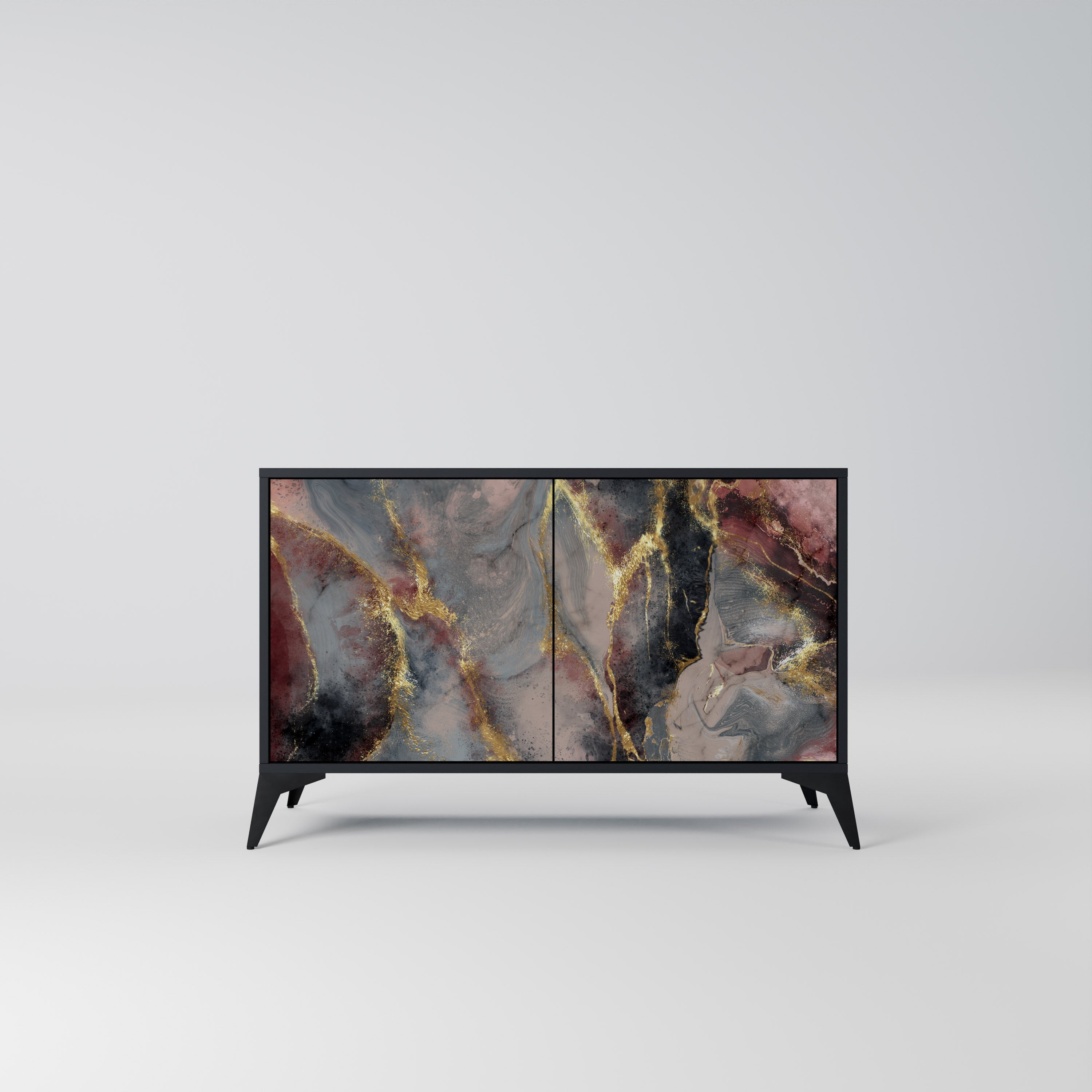 Buffet 2 portes GOLDEN TIDES en finition noire