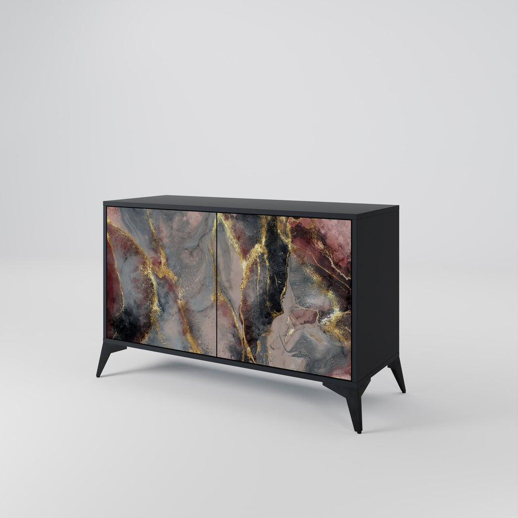 Buffet 2 portes GOLDEN TIDES en finition noire