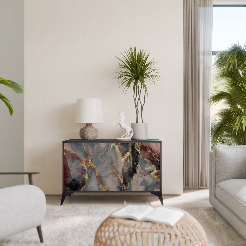 Buffet 2 portes GOLDEN TIDES en finition noire