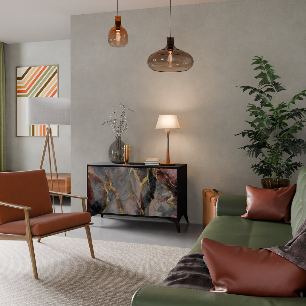 Buffet 2 portes GOLDEN TIDES en finition noire