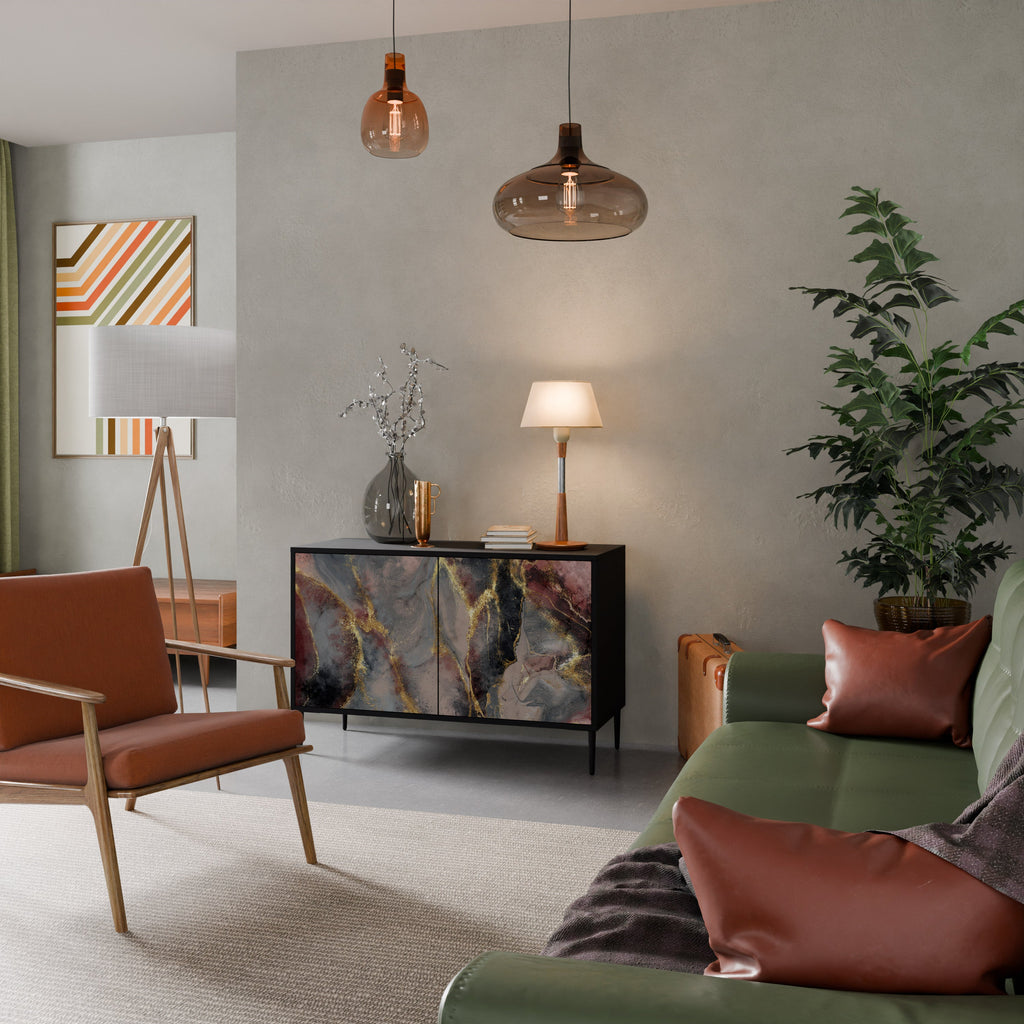 Buffet 2 portes GOLDEN TIDES en finition noire