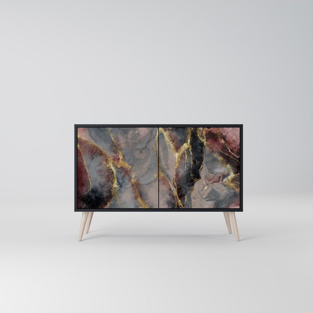 Buffet 2 portes GOLDEN TIDES en finition noire