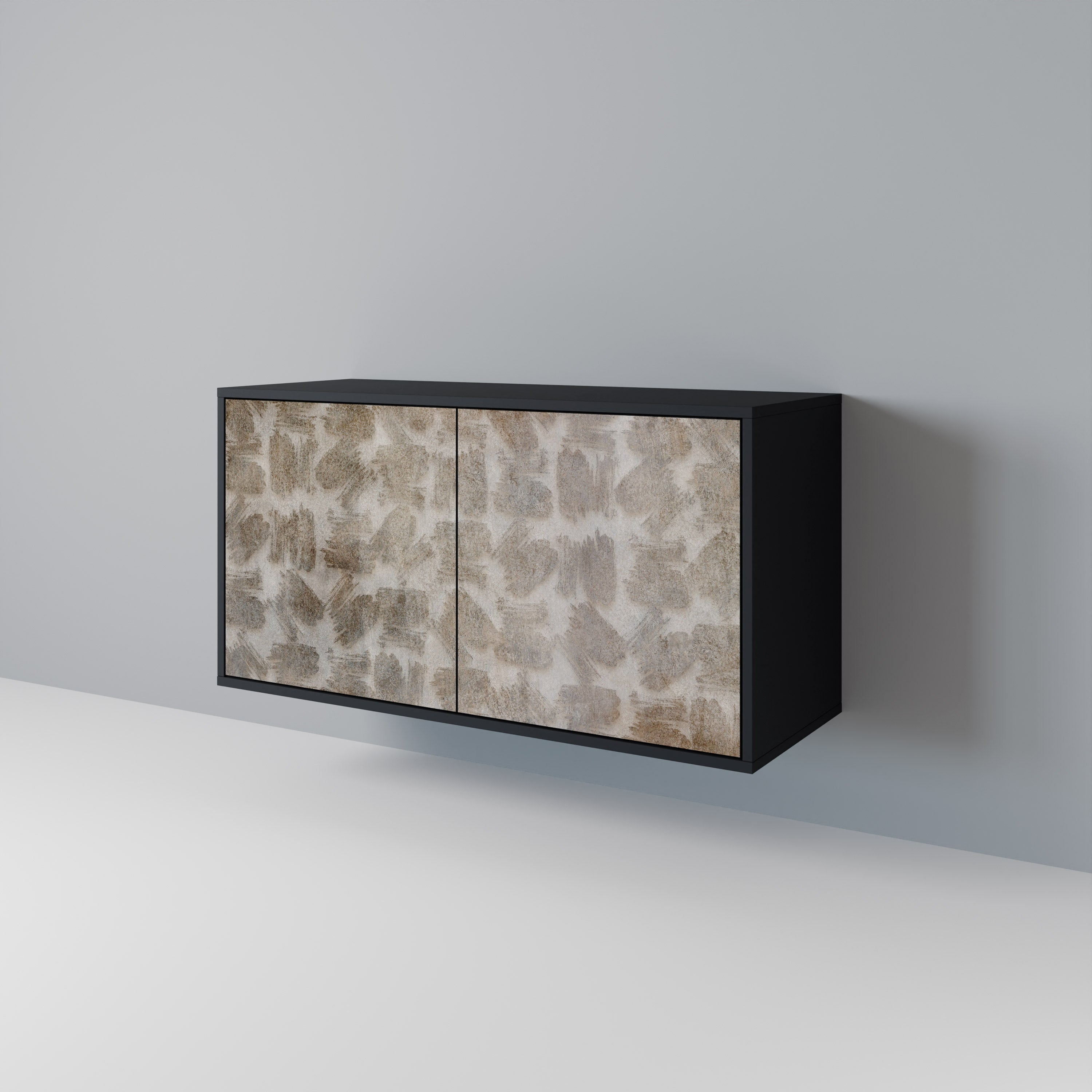 Buffet 2 portes légèrement flou en finition noire