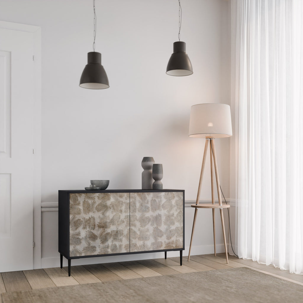 Buffet 2 portes légèrement flou en finition noire