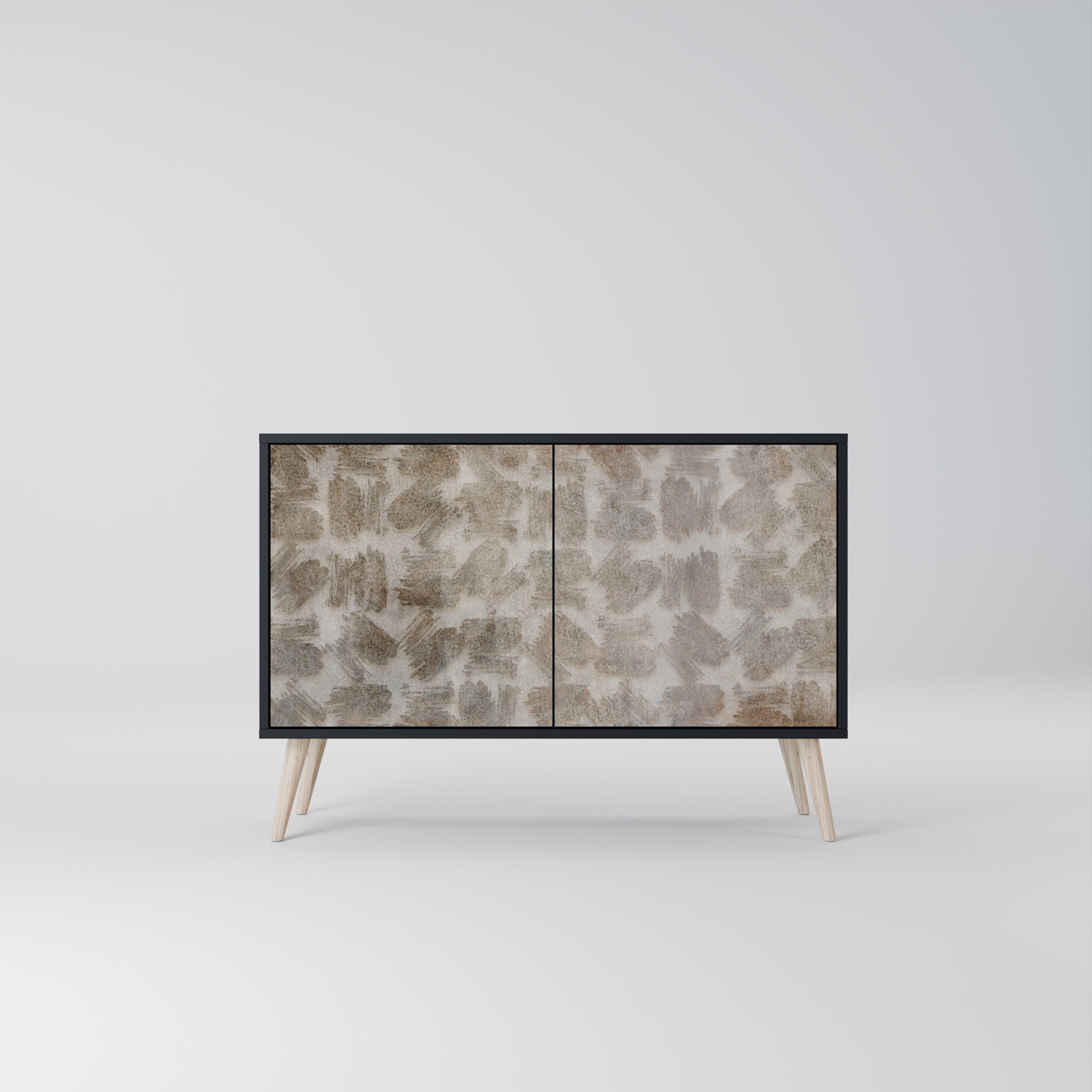 Buffet 2 portes légèrement flou en finition noire