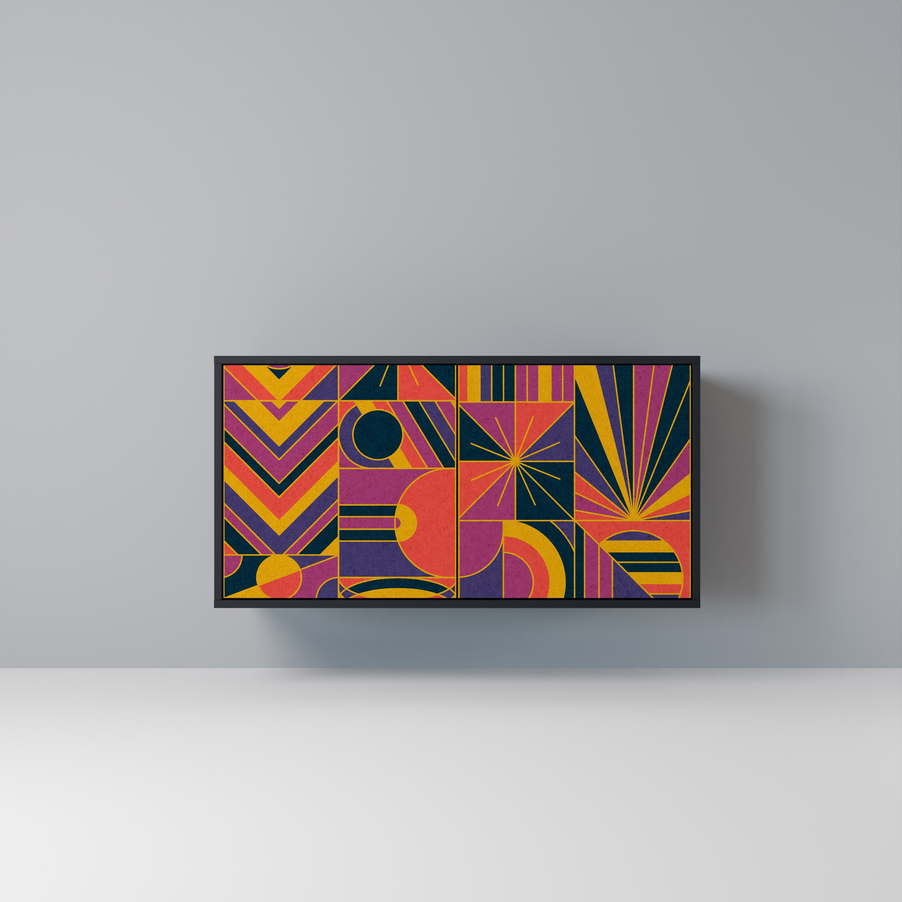 Buffet 2 portes ELECTRIC PATTERNS finition noire