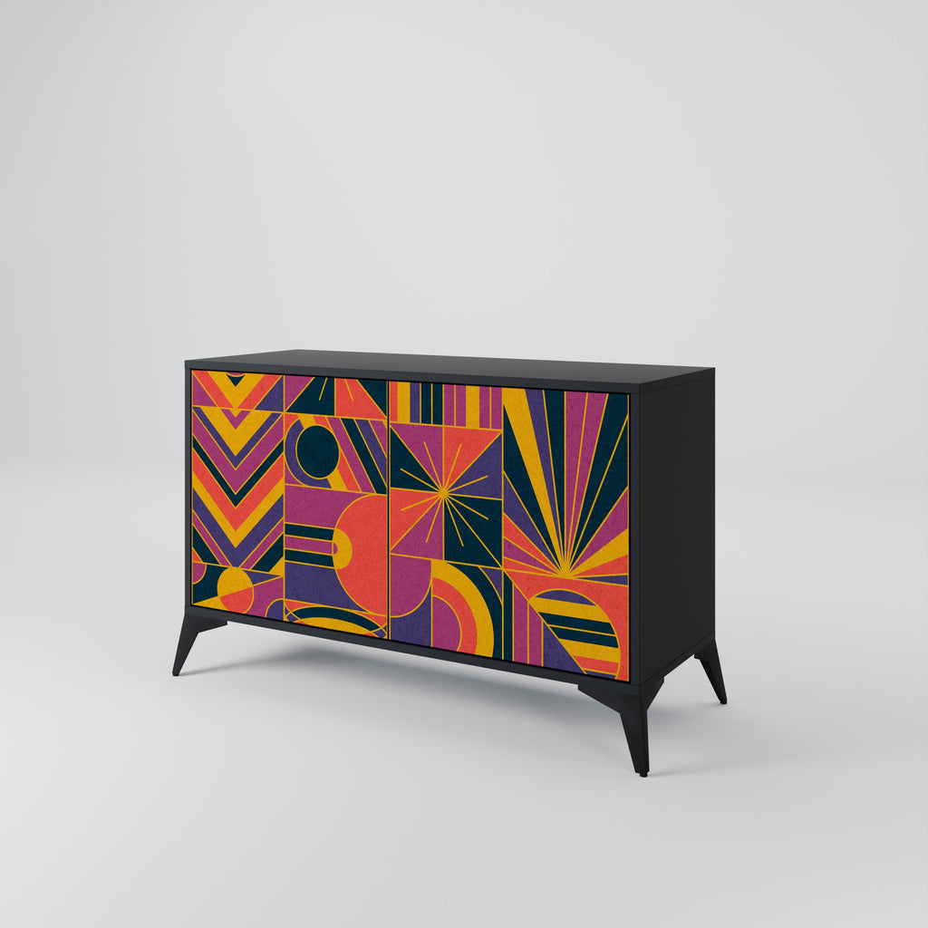 ELECTRIC PATTERNS 2-Door Sideboard in Black Finish